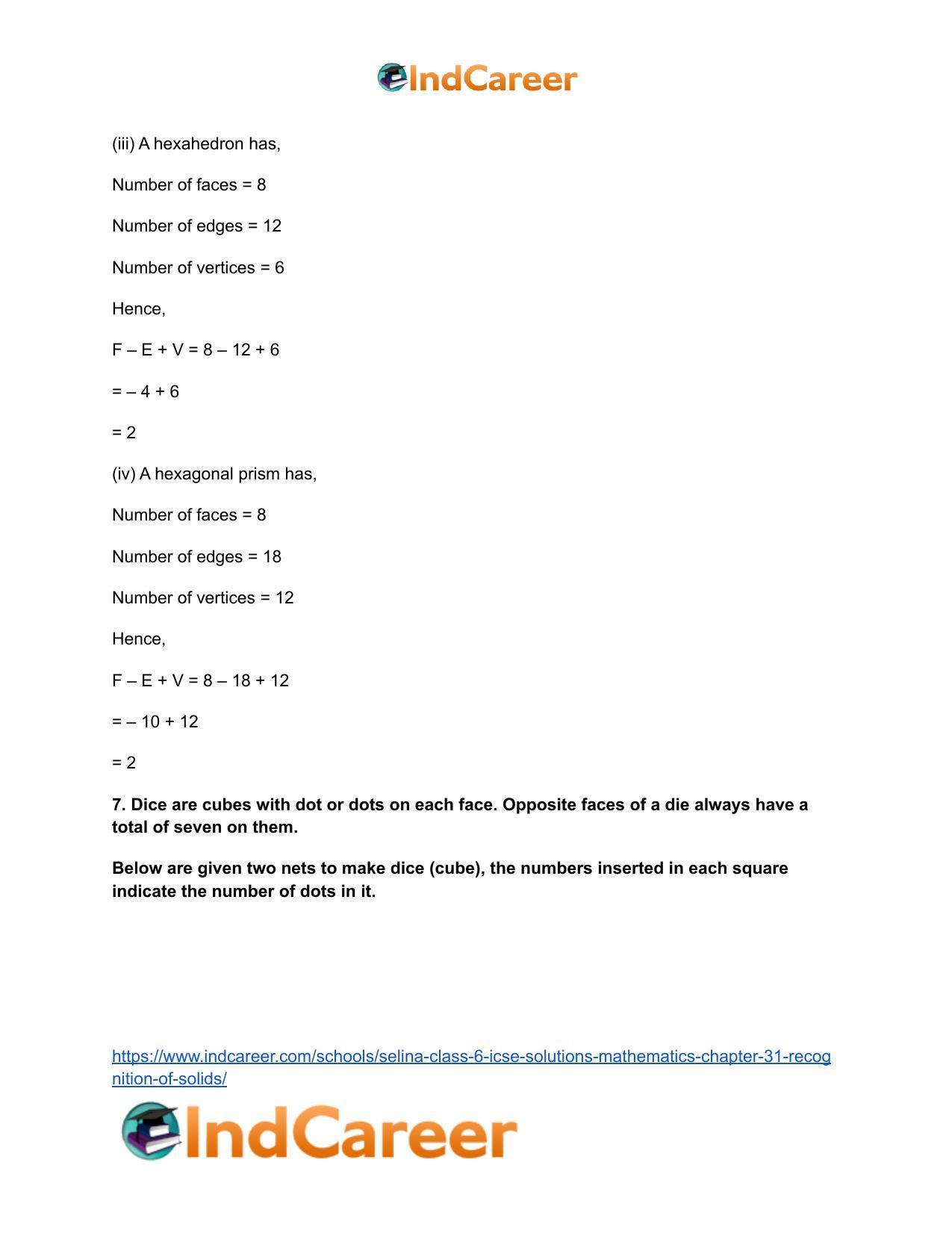 Selina Class 6 ICSE Solutions Mathematics : Chapter 31- Recognition of Solids - Page 10