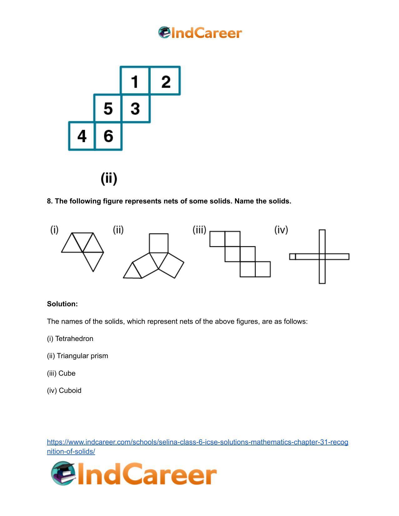 Selina Class 6 ICSE Solutions Mathematics : Chapter 31- Recognition of Solids - Page 12