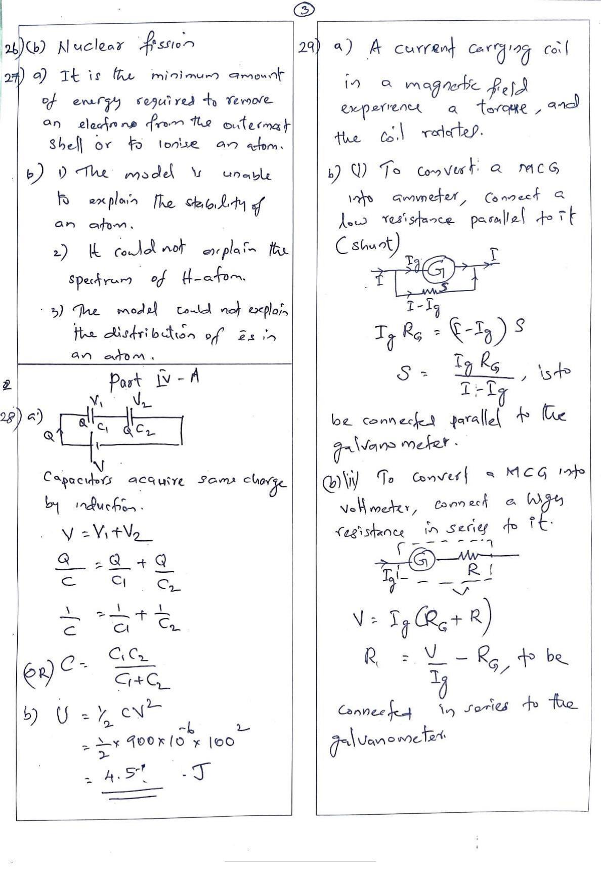 Kerala Plus Two 2022 Physics Model Exam Answer Key - Page 3