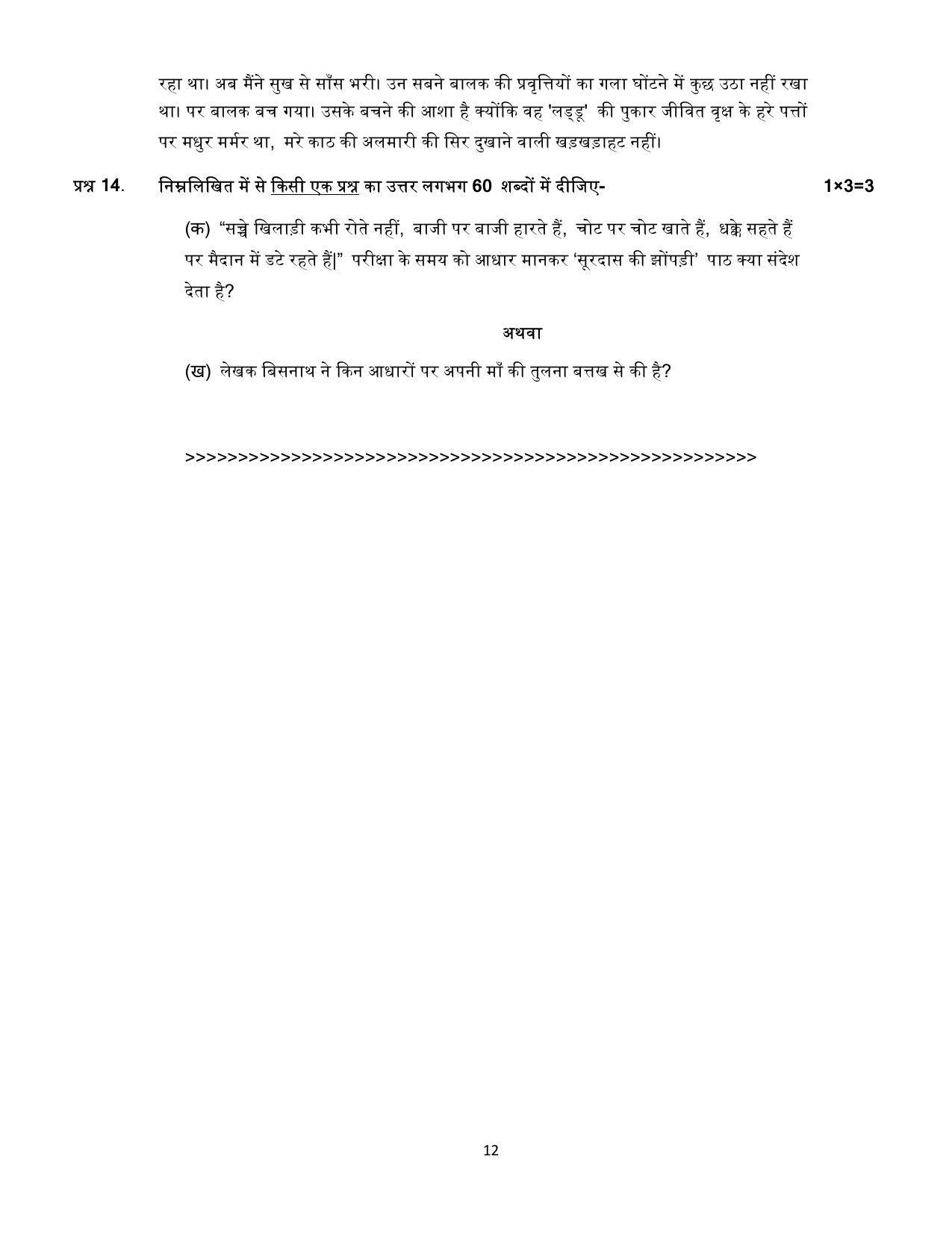 CBSE Class 12 Hindi Elective Sample Paper 2024 - Page 12
