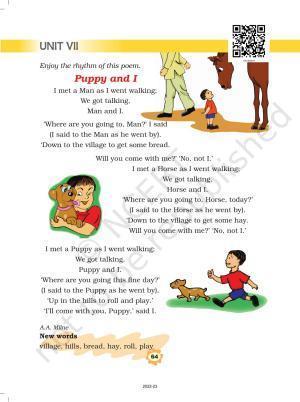 NCERT Book for Class 3 English: Unit VII.1-Puppy and I