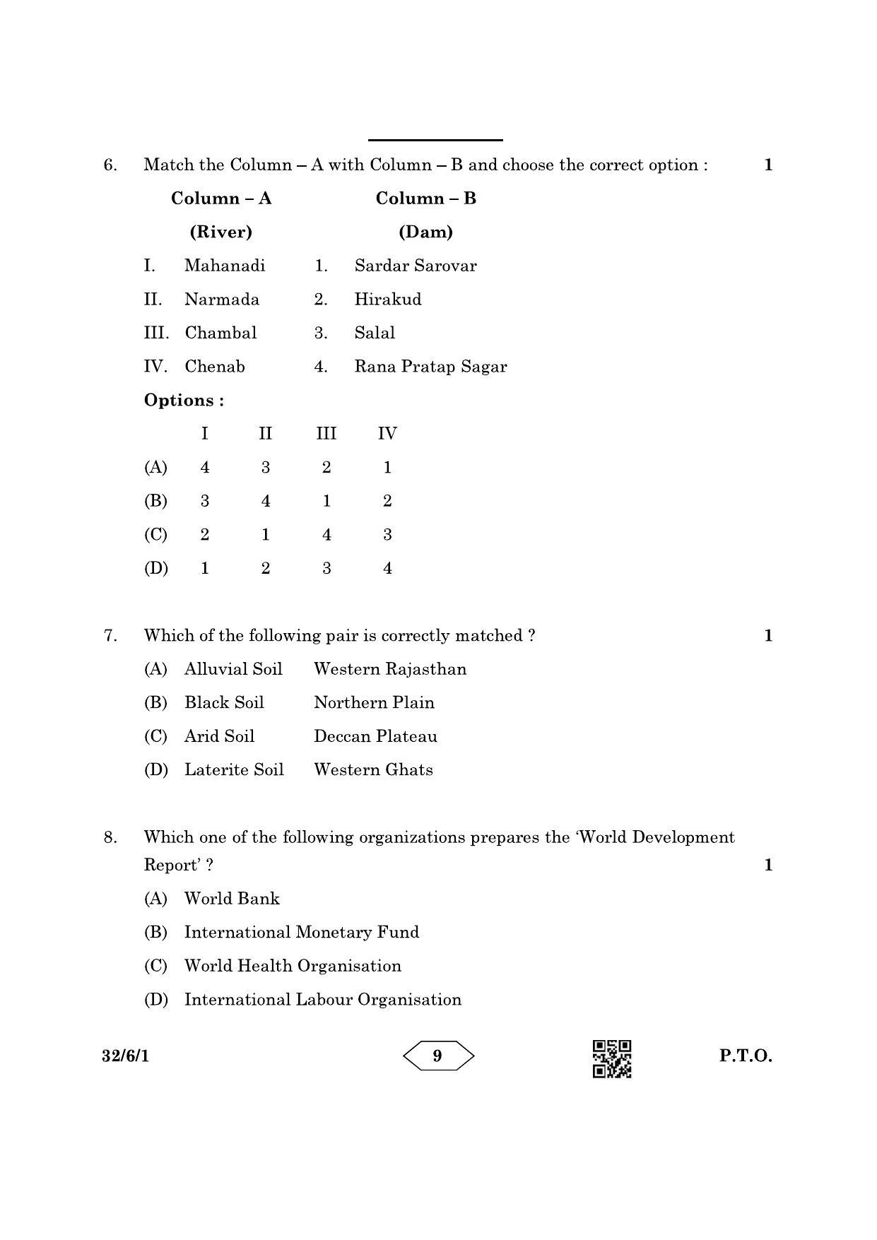 CBSE Class 10 32-6-1 Social Science 2023 Question Paper - Page 9