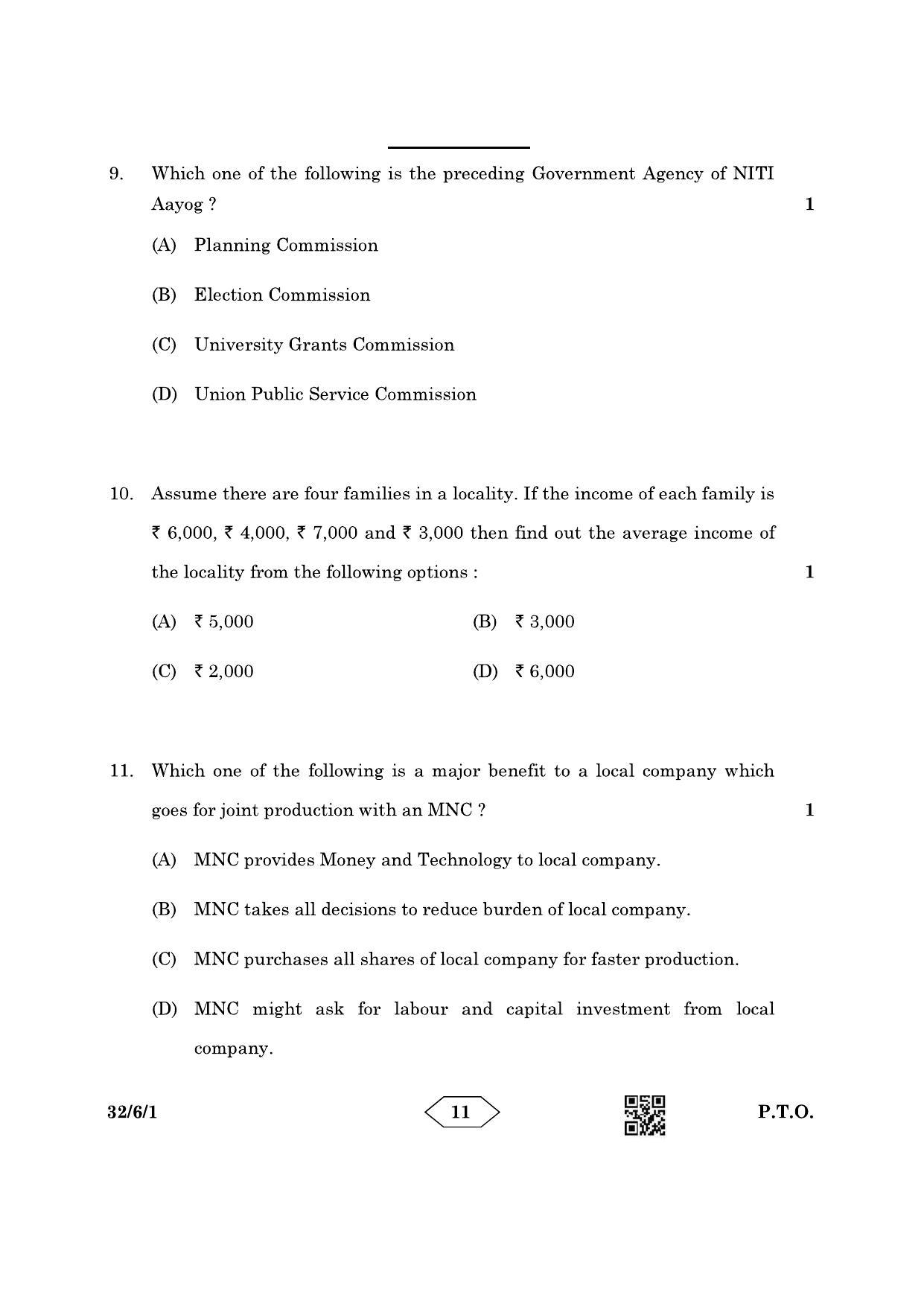 CBSE Class 10 32-6-1 Social Science 2023 Question Paper - Page 11