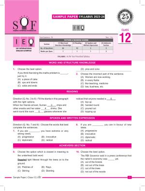 SOF IEO Class 12 (2023-2024) Sample Paper 