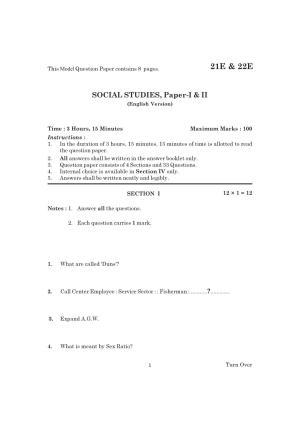 AP Board 10th SOCIAL PAPER - I & II (ENGLISH - MEDIUM) Model Paper 2023