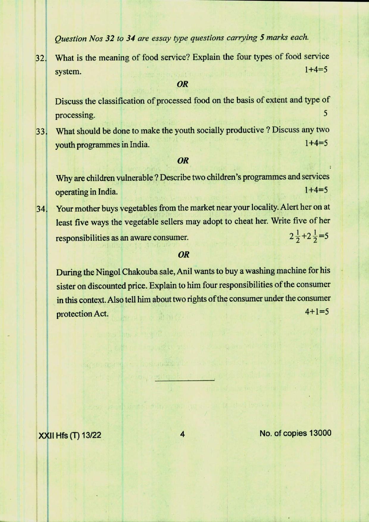 COHSEM 12th Question Papers 2022 Human Ecology and Family Sciences - Page 4