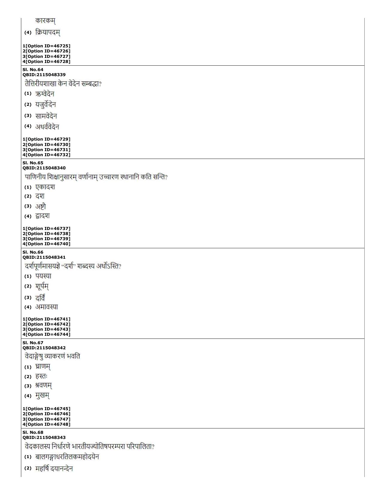CUET (PG) 2022: PGQP-78 Krishna Yajurveda  (11-09-2022) Question Paper - Page 19