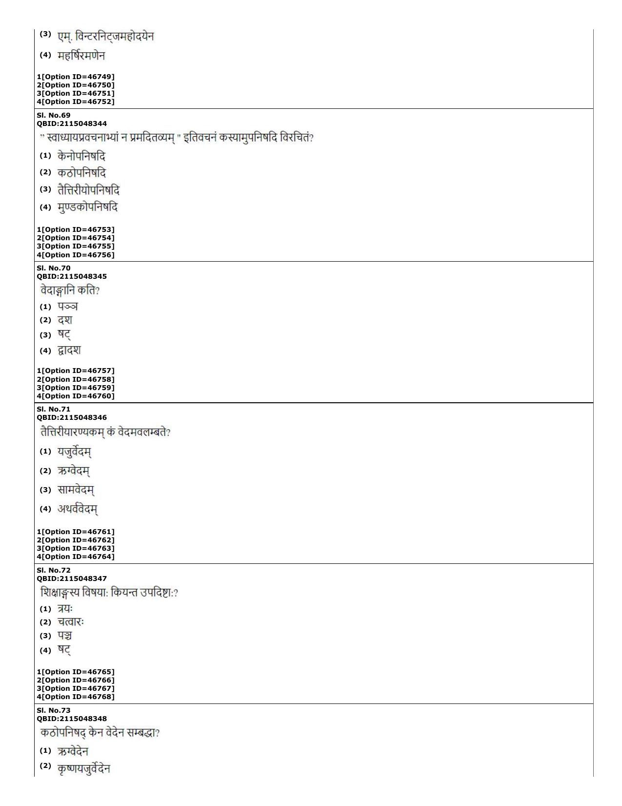 CUET (PG) 2022: PGQP-78 Krishna Yajurveda  (11-09-2022) Question Paper - Page 20