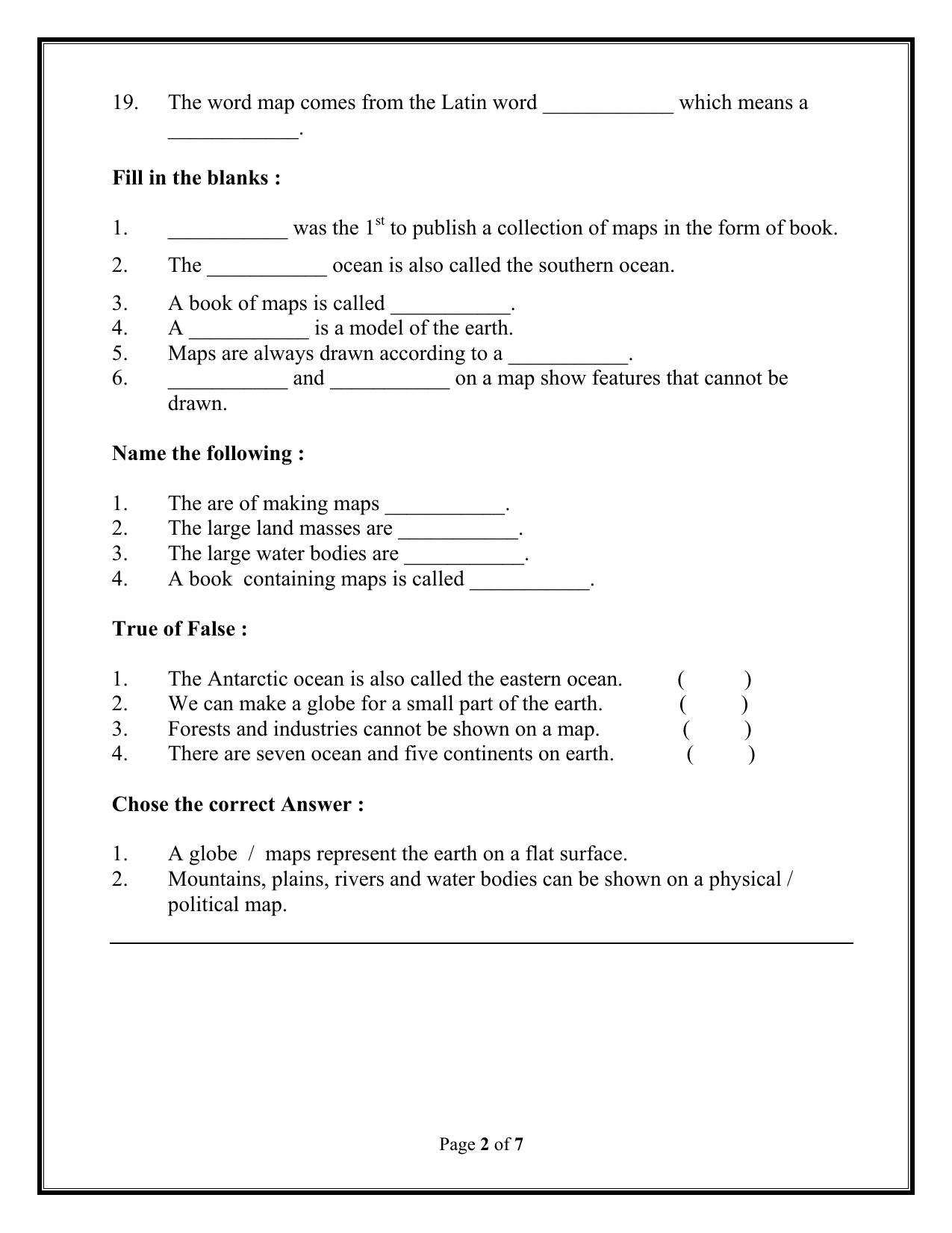 Worksheet for Class 5 Social Science Assignment 14 - Page 2