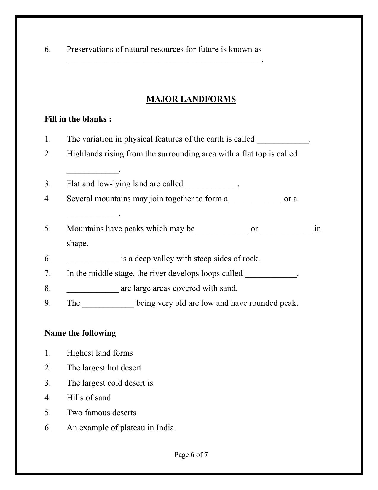 Worksheet for Class 5 Social Science Assignment 14 - Page 6