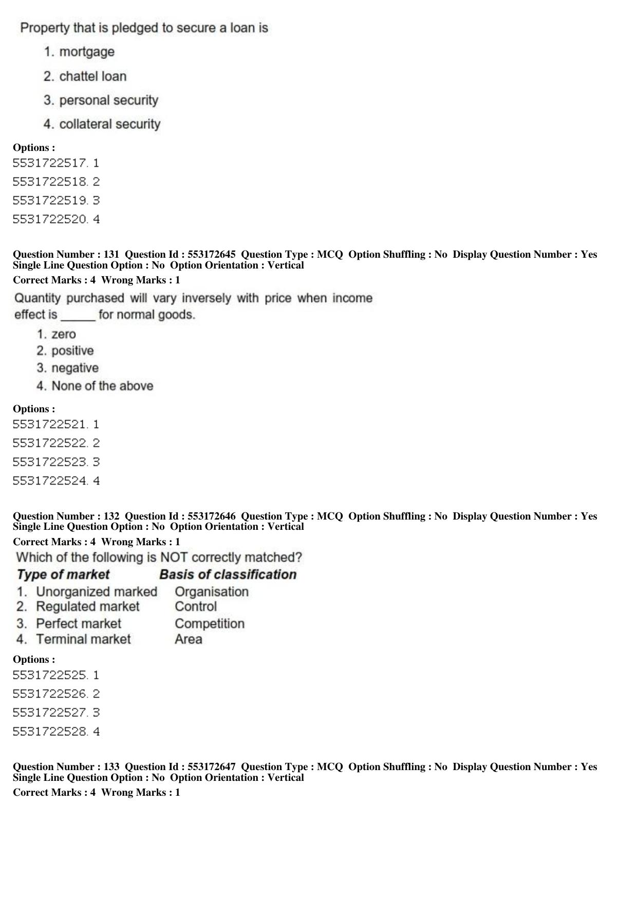 ICAR AIEEA PG 2019 AGRI BUSINESS MANAGEMENT Question Paper - Page 51