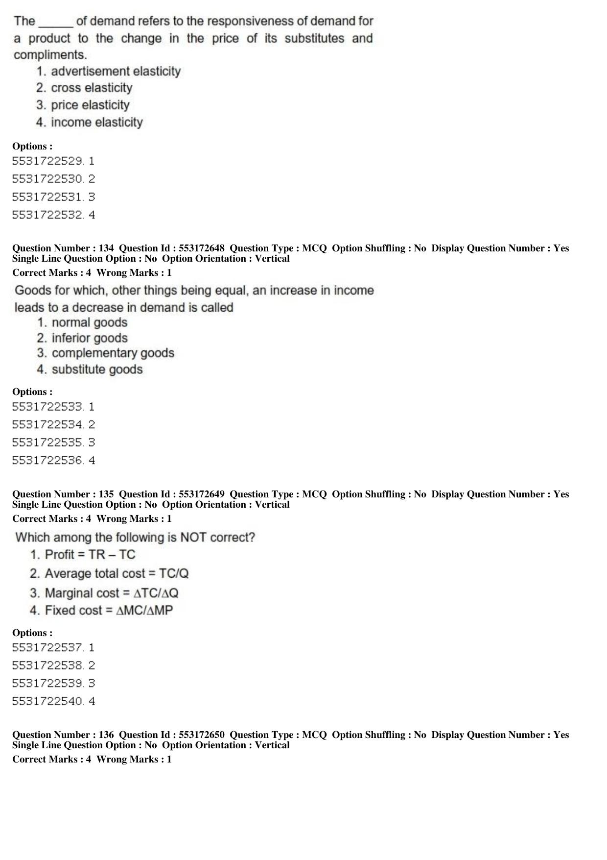 ICAR AIEEA PG 2019 AGRI BUSINESS MANAGEMENT Question Paper - Page 52
