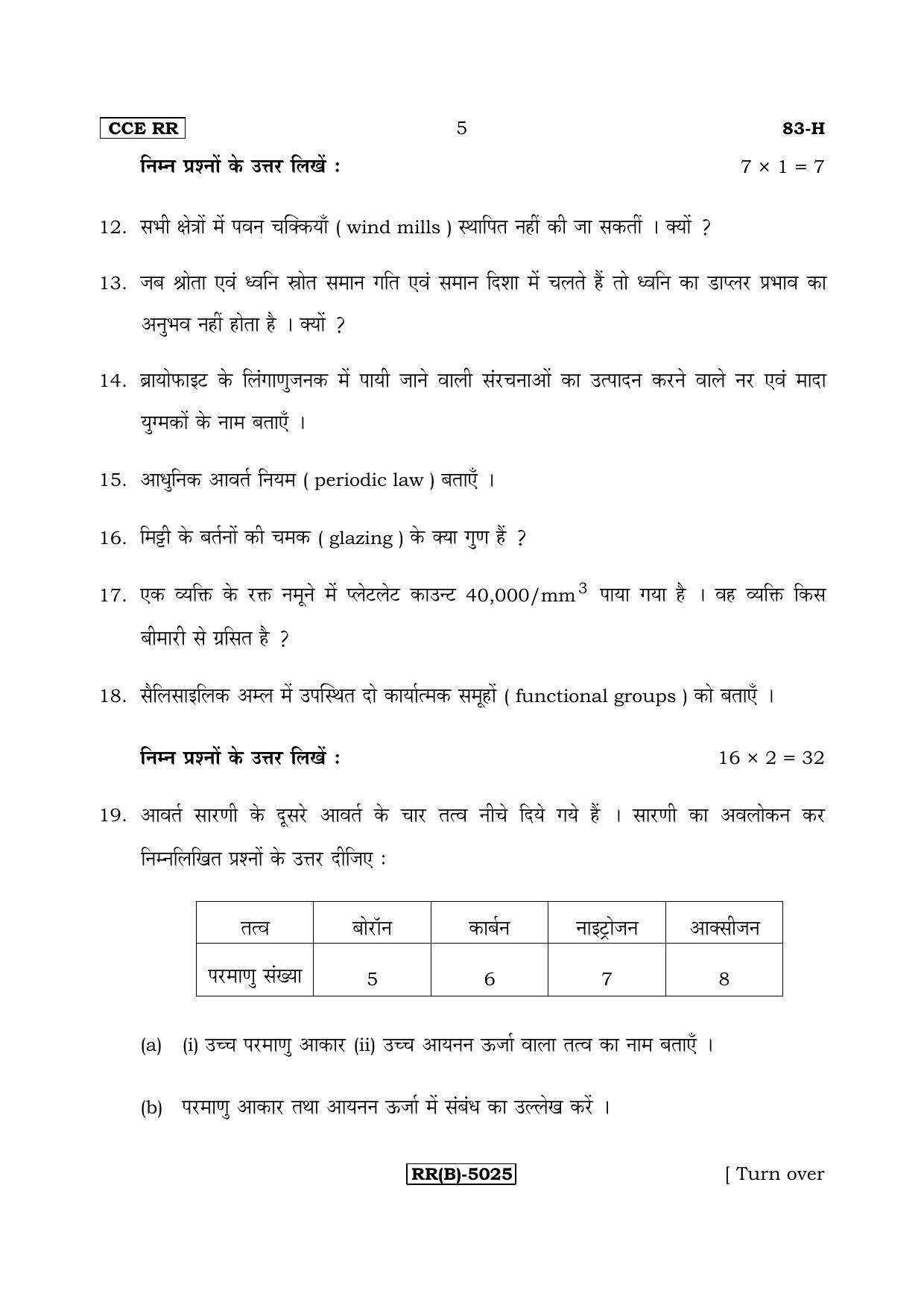 Karnataka SSLC Science (HINDI Medium) - 83H-B Version_h2 March/April 2019 Question Paper - Page 5