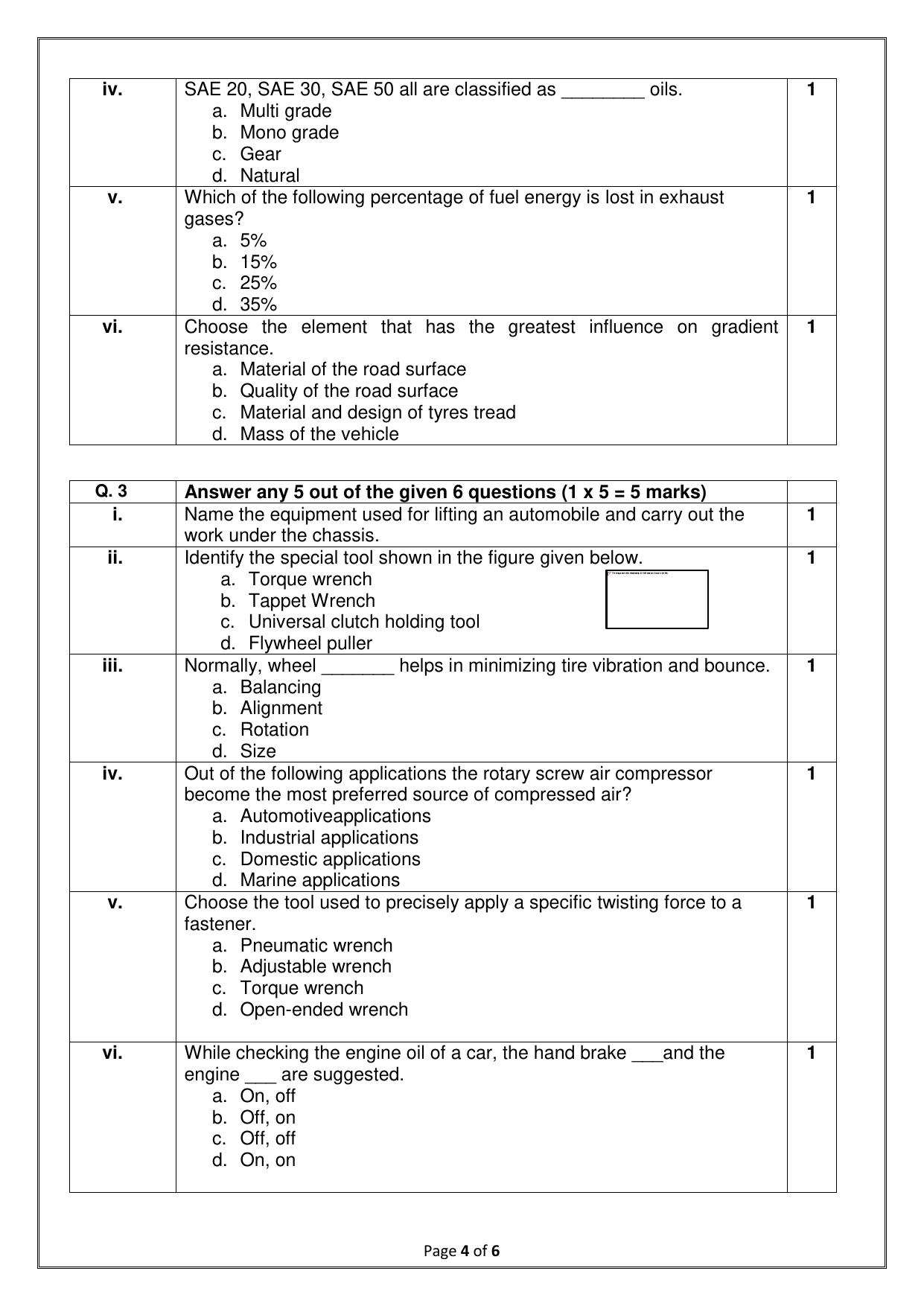 CBSE Class 10 (Skill Education) Automotive 2024 Sample Paper - Page 4