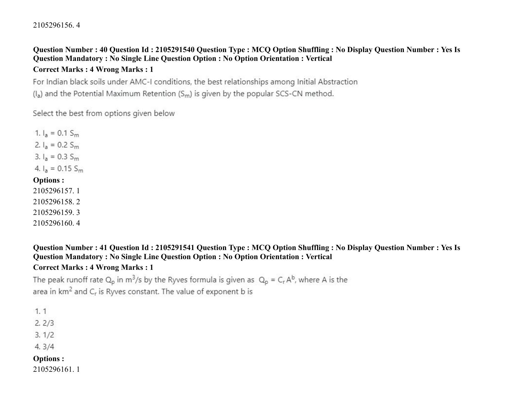 ICAR AIEEA PG 2020 WATER SCIENCE AND TECHNOLOGY Question Paper - Page 24