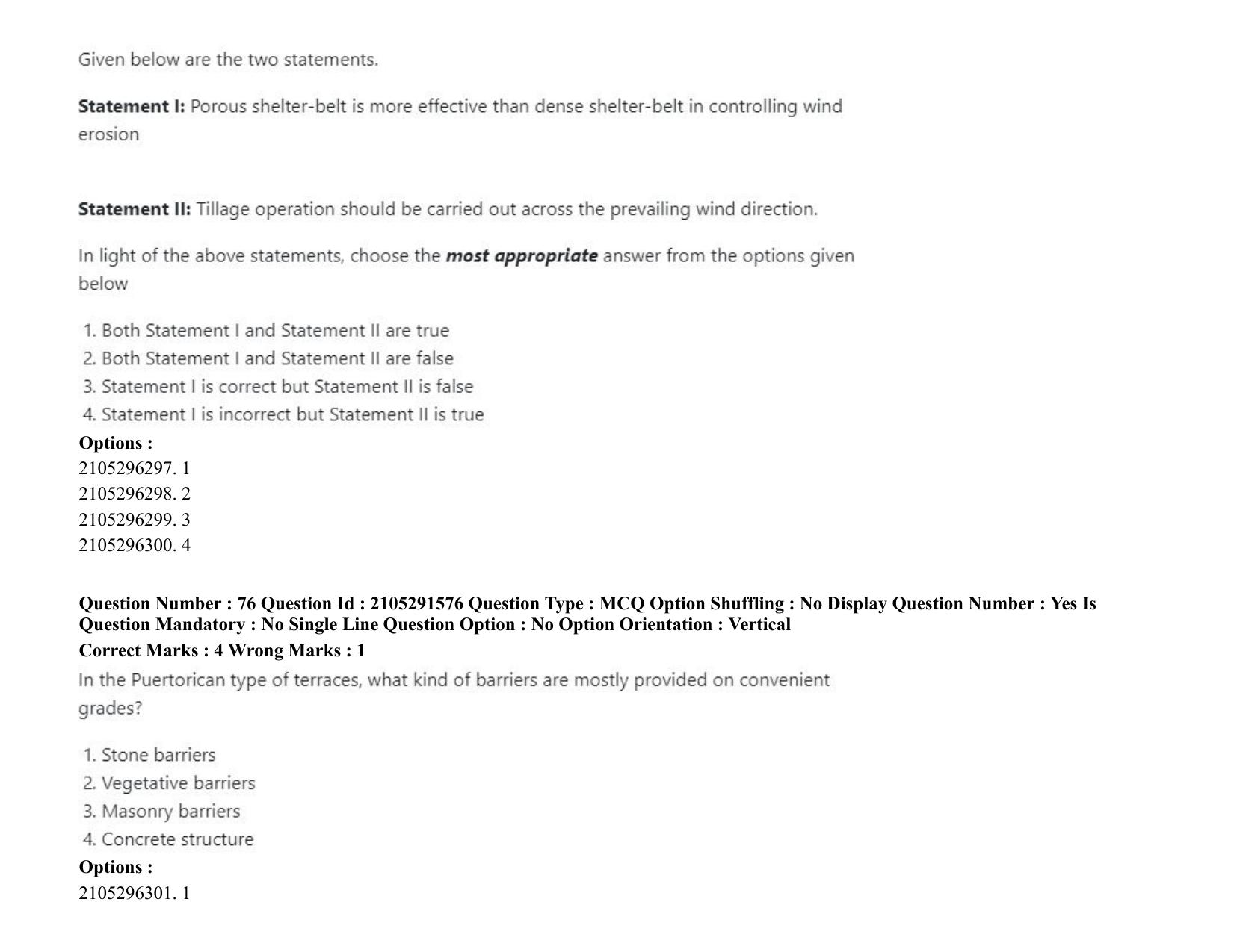 ICAR AIEEA PG 2020 WATER SCIENCE AND TECHNOLOGY Question Paper - Page 43