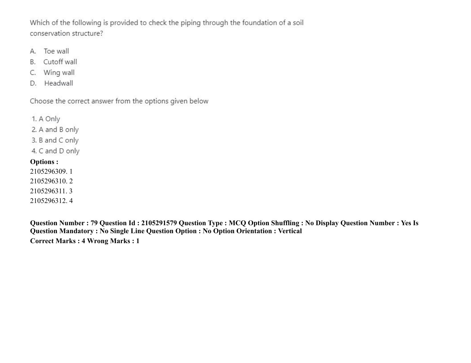 ICAR AIEEA PG 2020 WATER SCIENCE AND TECHNOLOGY Question Paper - Page 45