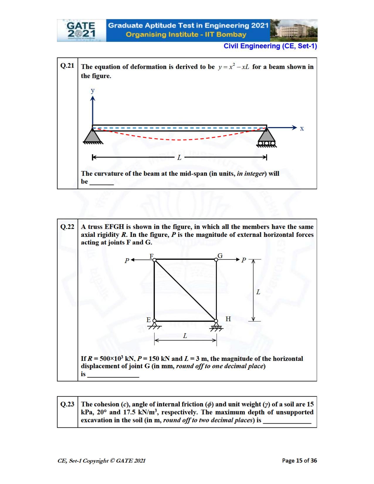 GATE 2021 Civil Engineering (CE) Question Paper - Page 16