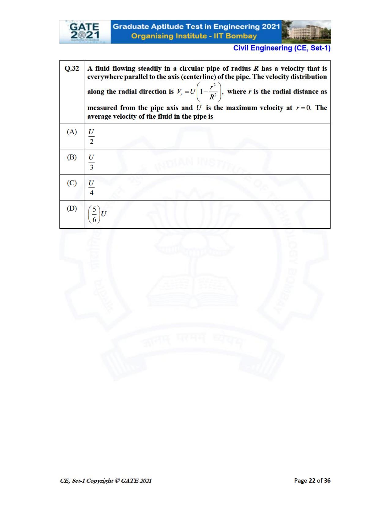 GATE 2021 Civil Engineering (CE) Question Paper - Page 23