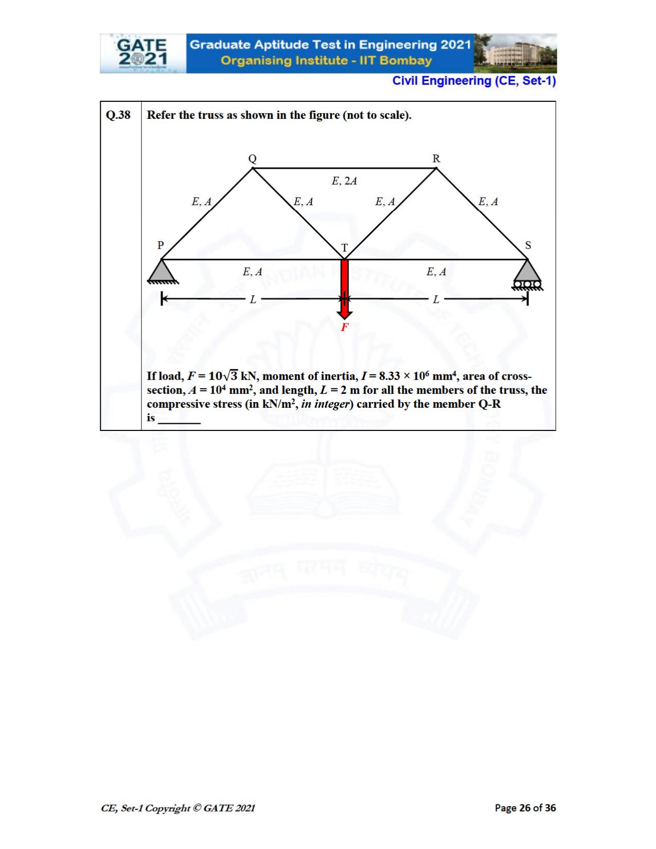 GATE 2021 Civil Engineering (CE) Question Paper - Page 27
