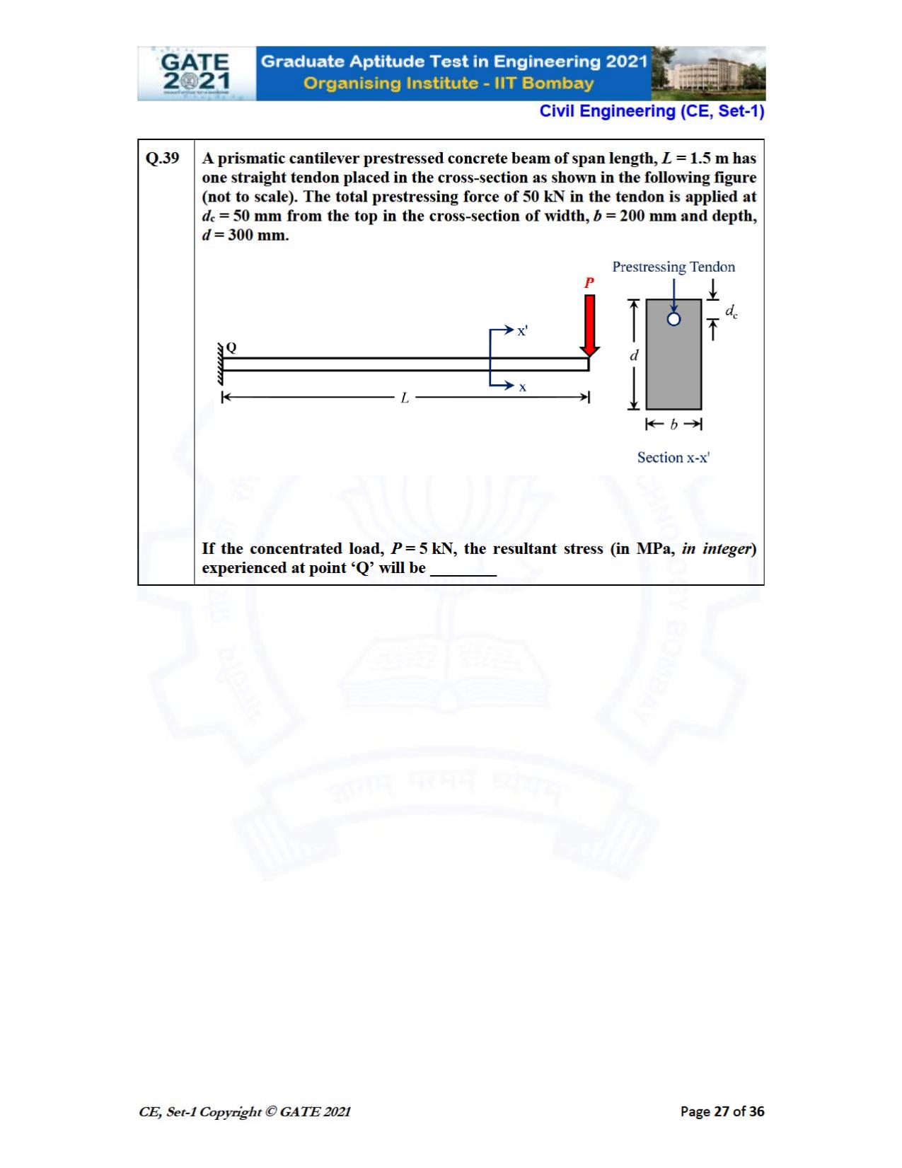 GATE 2021 Civil Engineering (CE) Question Paper - Page 28