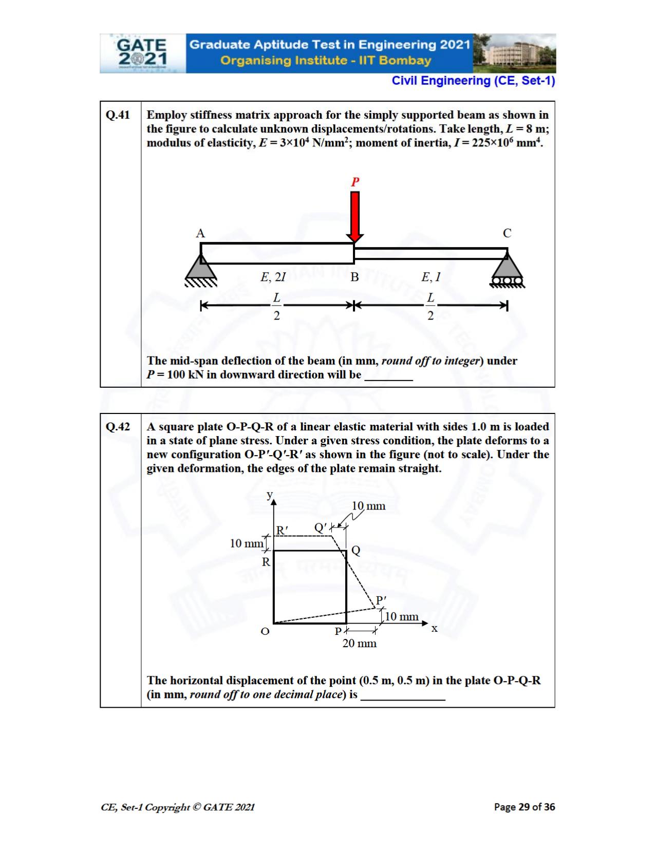 GATE 2021 Civil Engineering (CE) Question Paper - Page 30