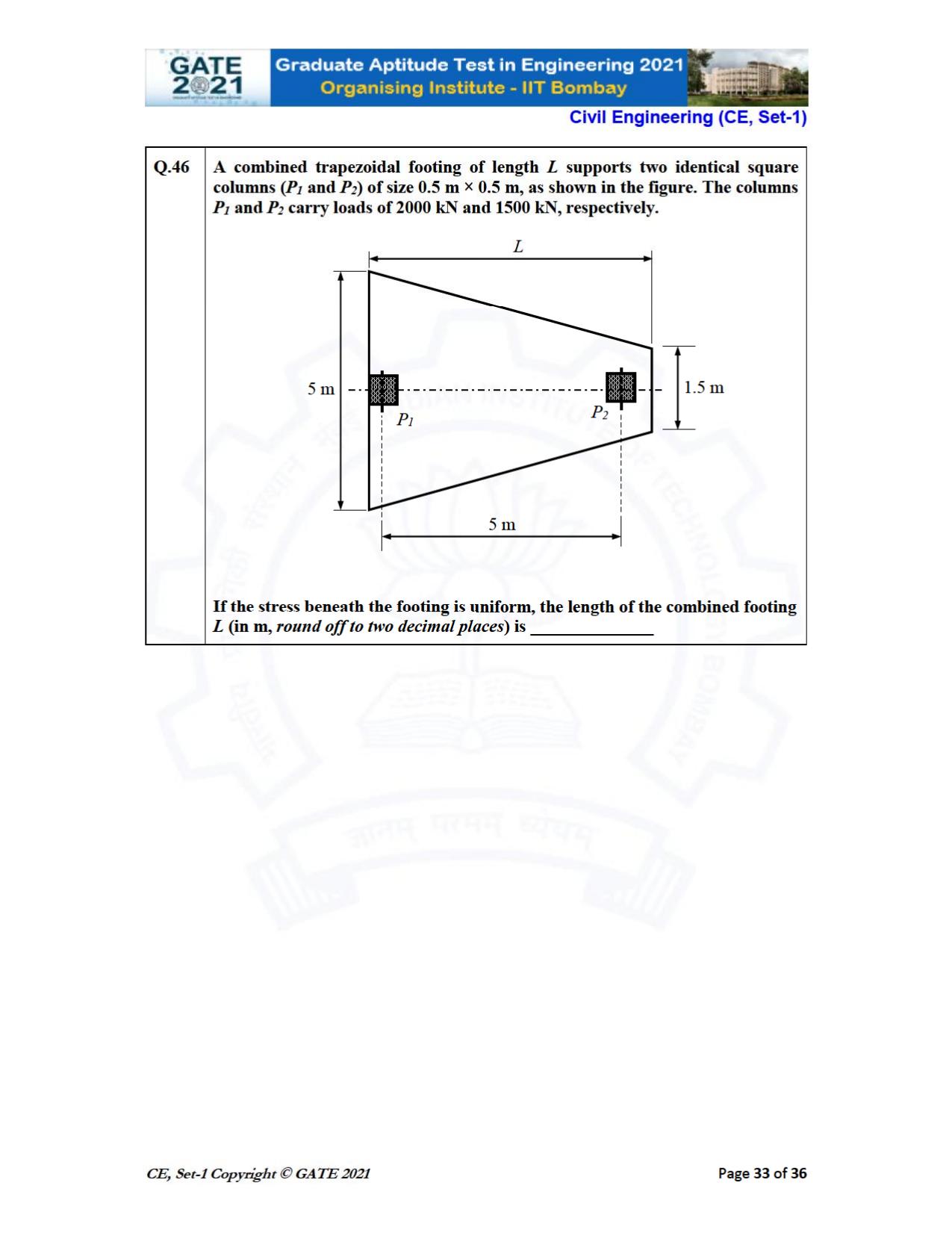 GATE 2021 Civil Engineering (CE) Question Paper - Page 34