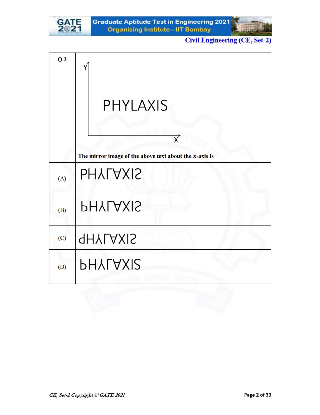 GATE 2021 Civil Engineering (CE) Question Paper - Page 43