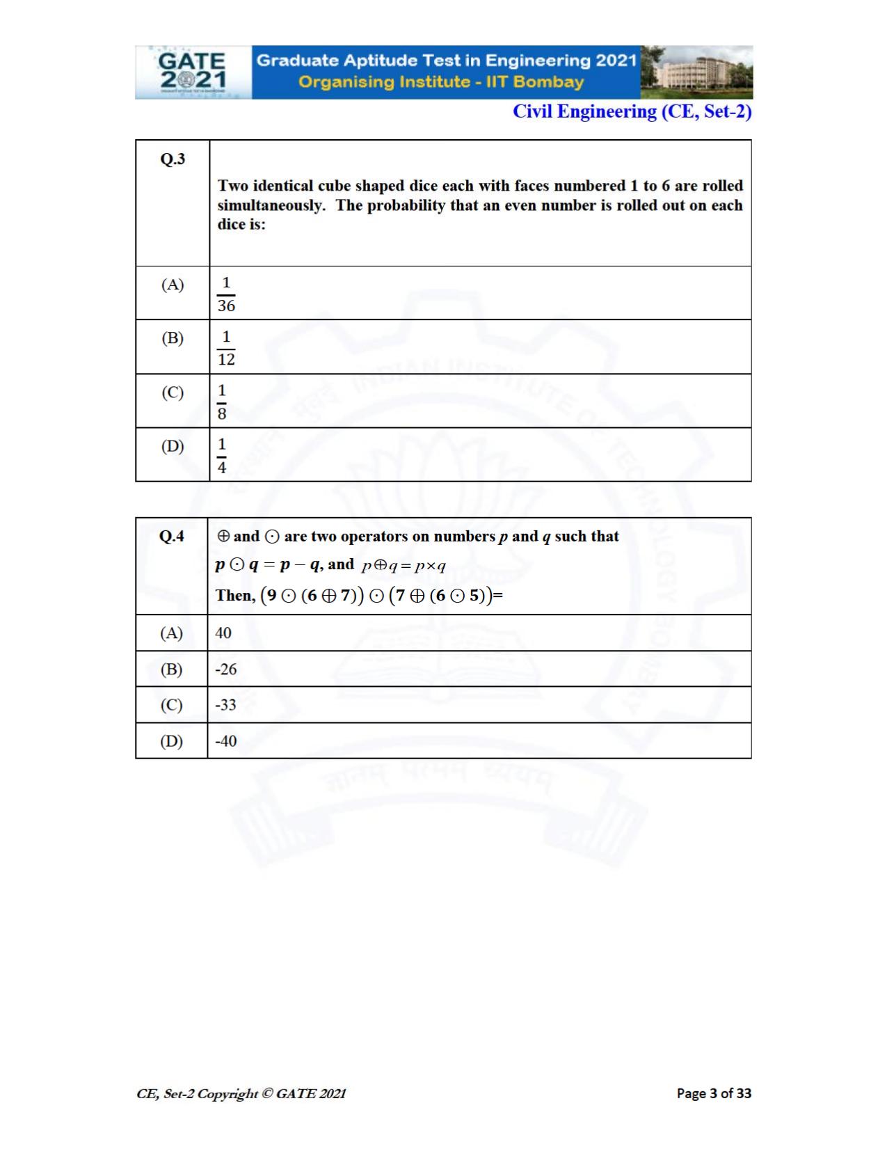 GATE 2021 Civil Engineering (CE) Question Paper - Page 44