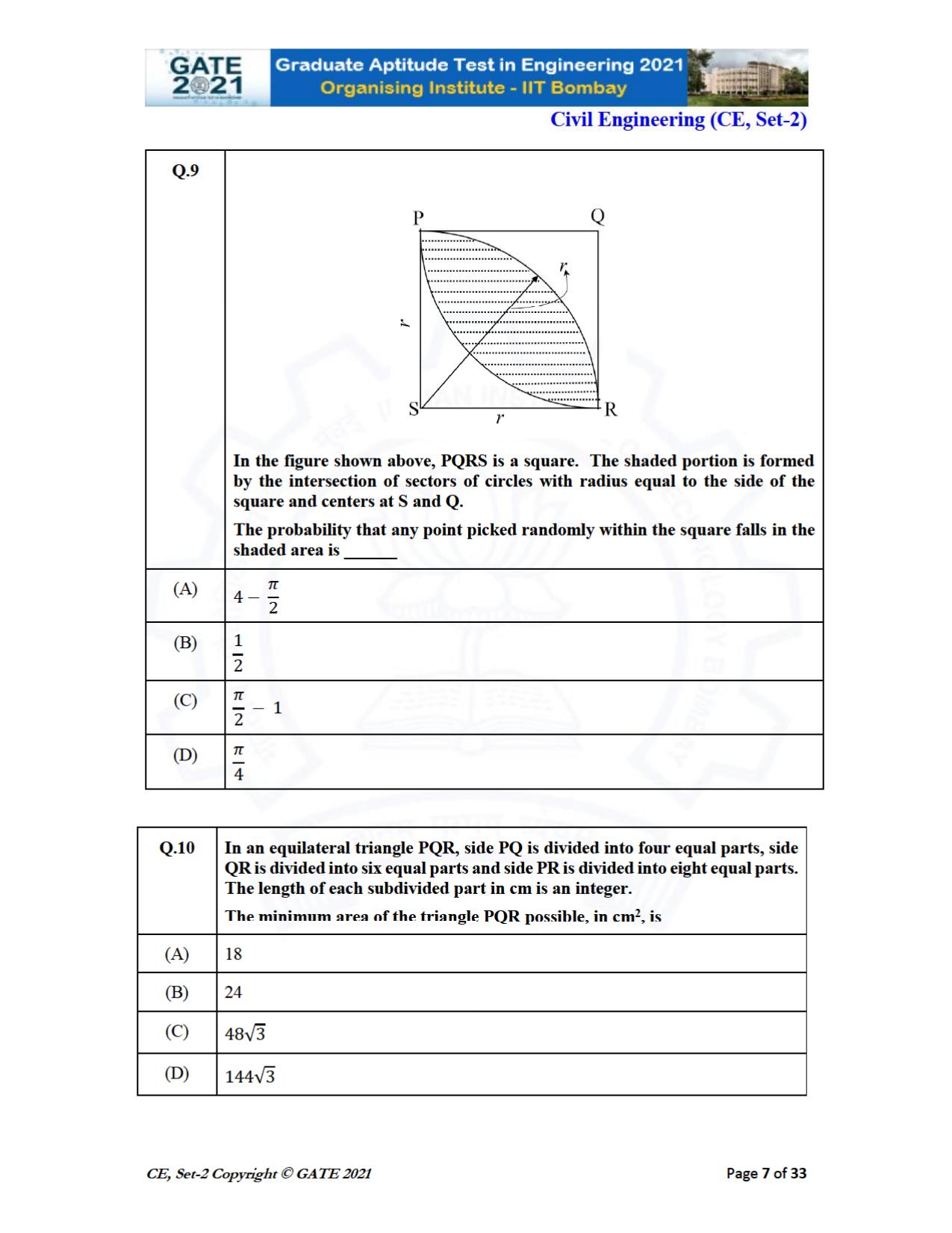 GATE 2021 Civil Engineering (CE) Question Paper - Page 48