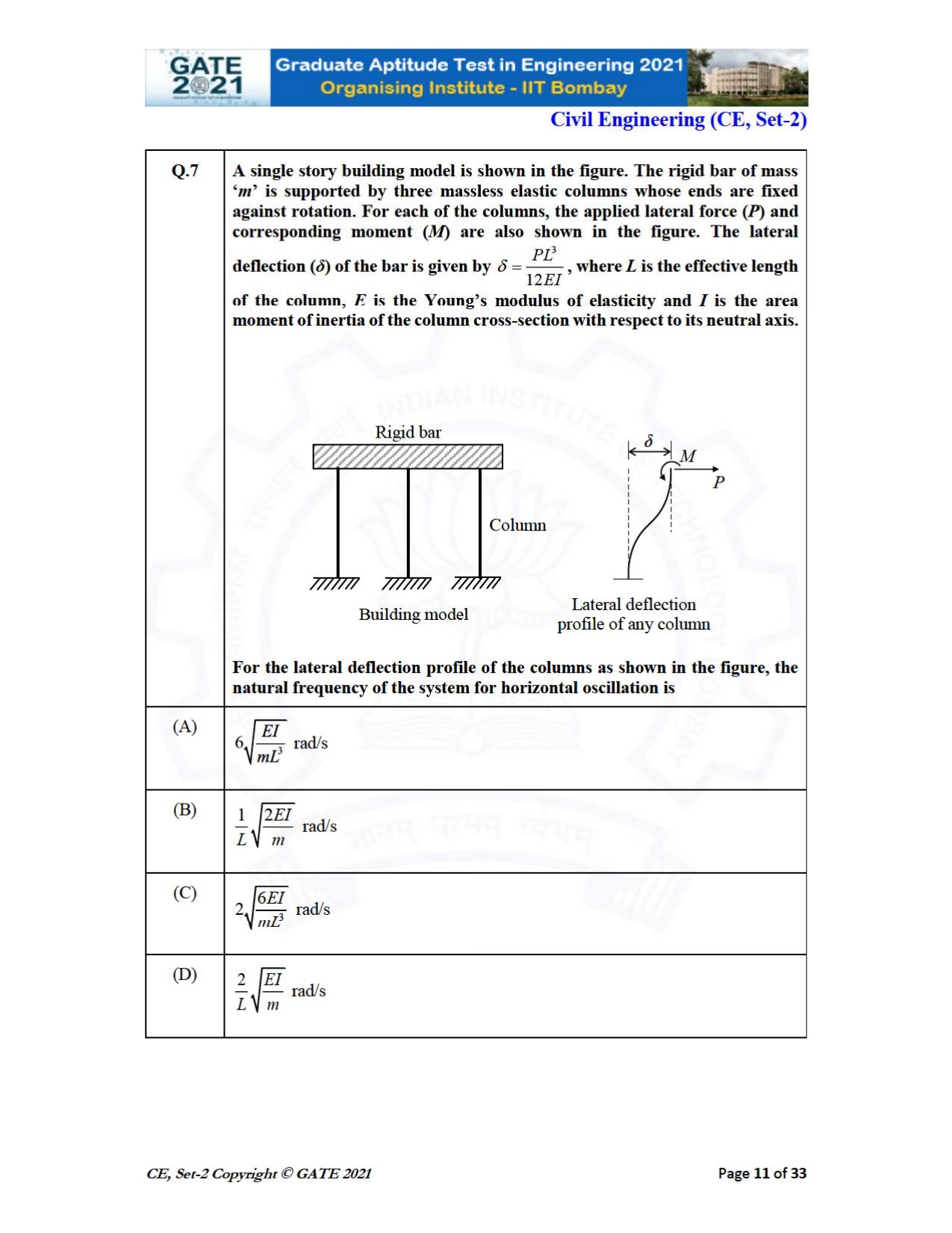 GATE 2021 Civil Engineering (CE) Question Paper - Page 52