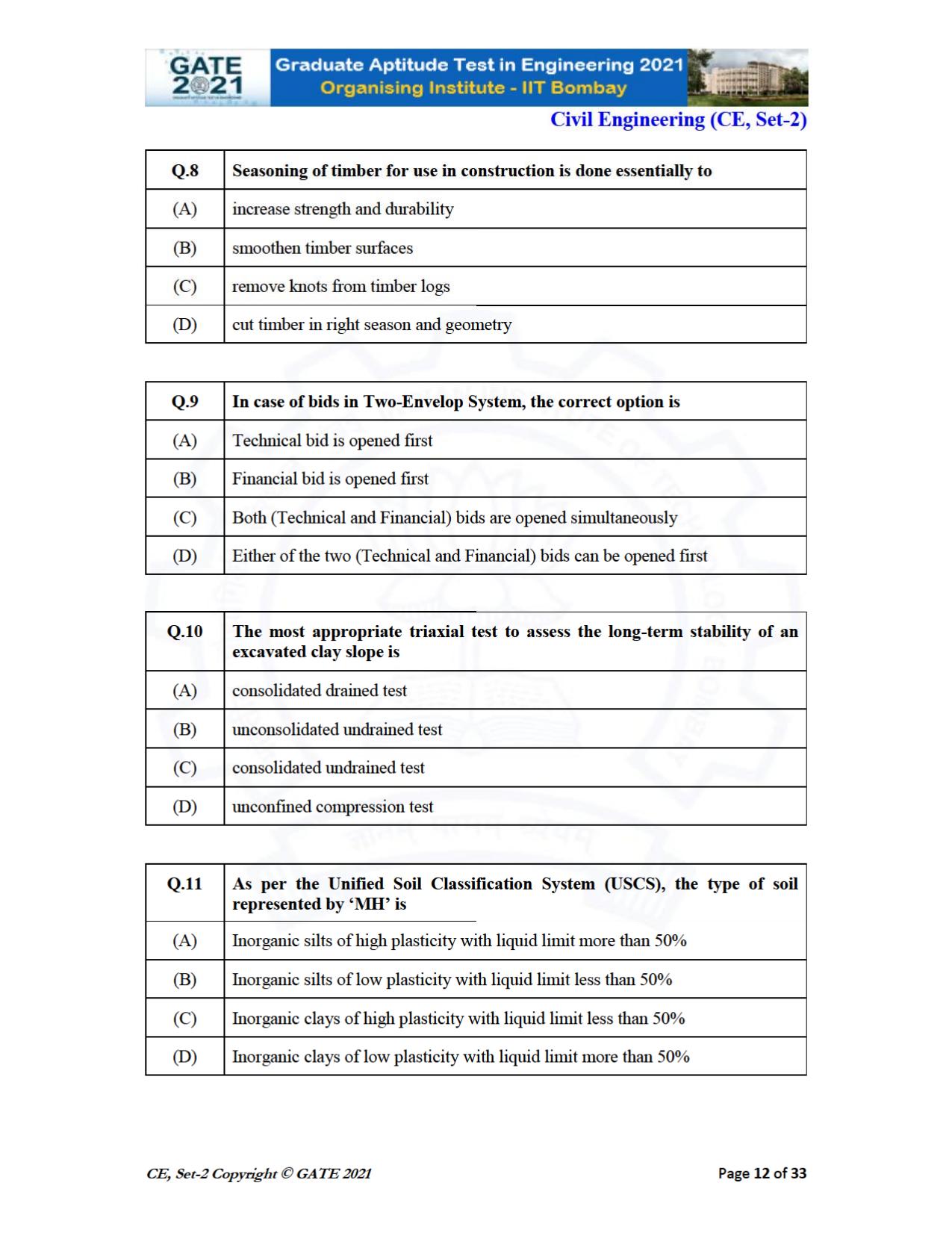 GATE 2021 Civil Engineering (CE) Question Paper - Page 53