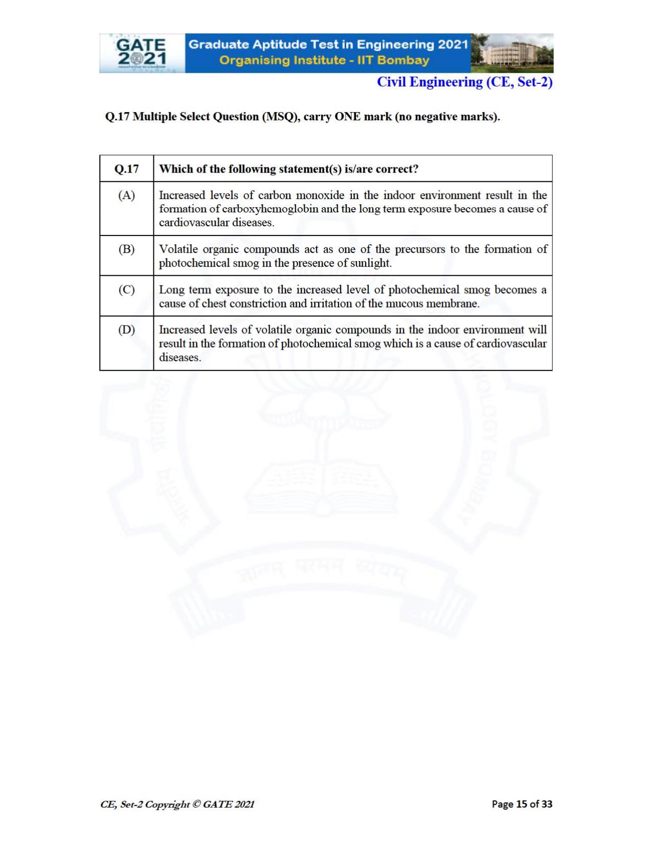 GATE 2021 Civil Engineering (CE) Question Paper - Page 56