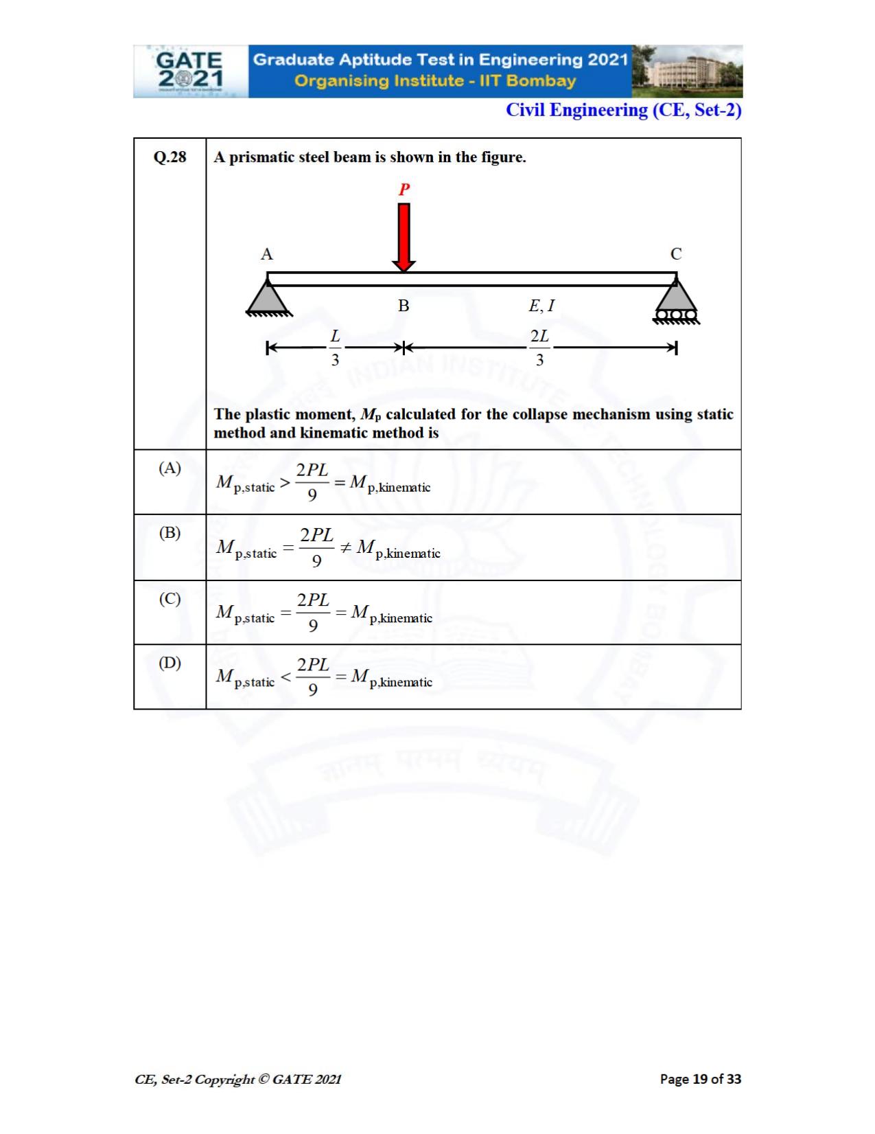GATE 2021 Civil Engineering (CE) Question Paper - Page 60