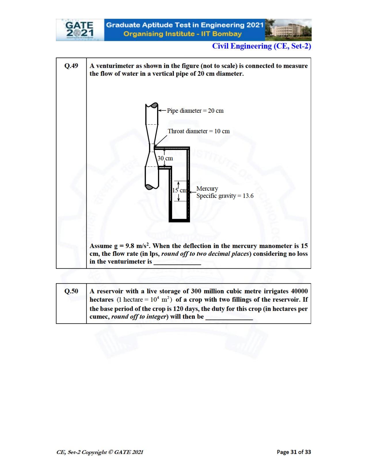 GATE 2021 Civil Engineering (CE) Question Paper - Page 72