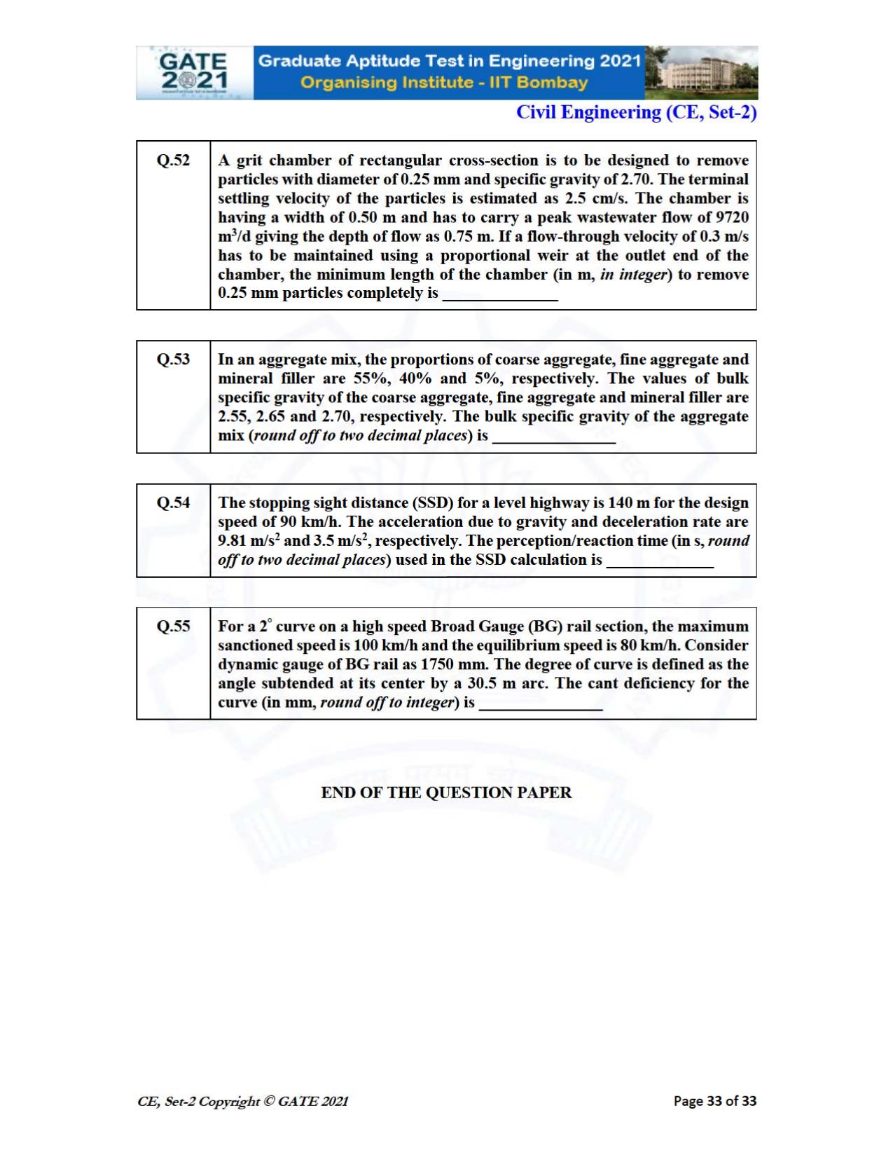 GATE 2021 Civil Engineering (CE) Question Paper - Page 74