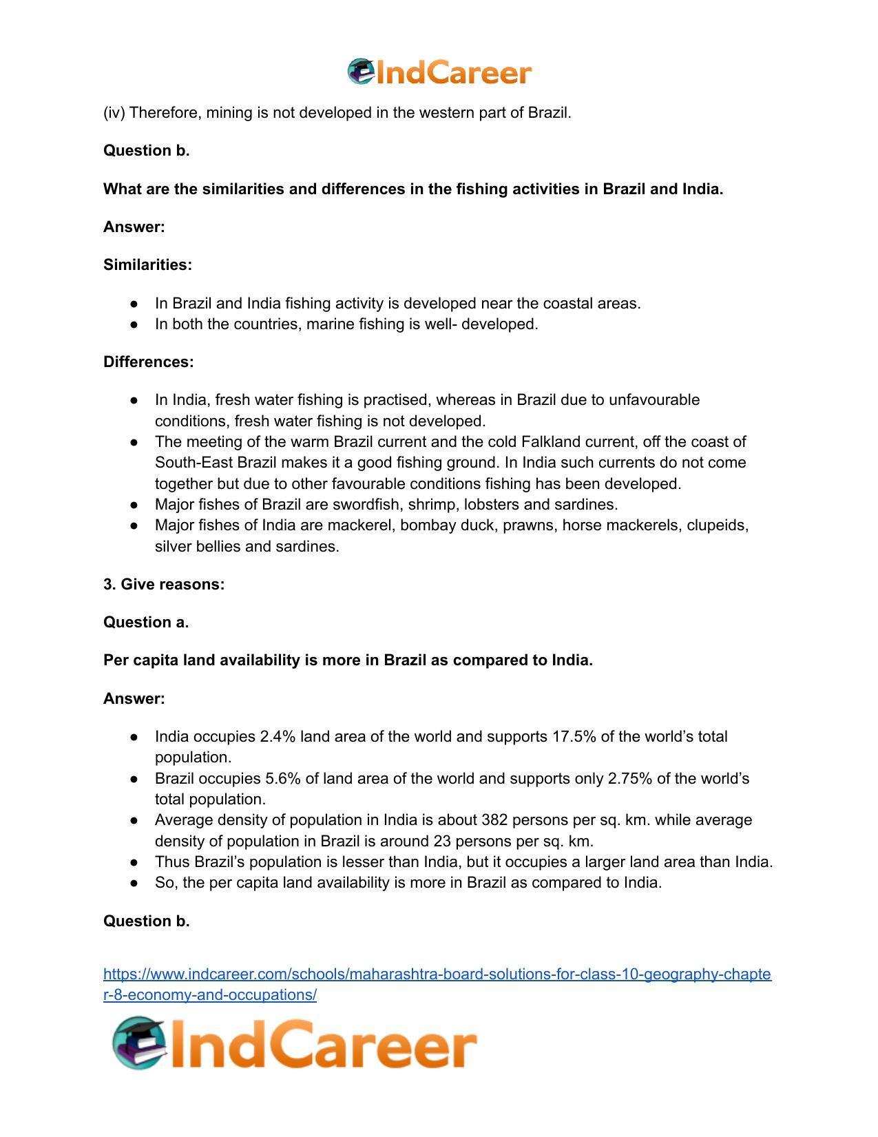 Maharashtra Board Solutions for Class 10- Geography: Chapter 8- Economy and Occupations - Page 4
