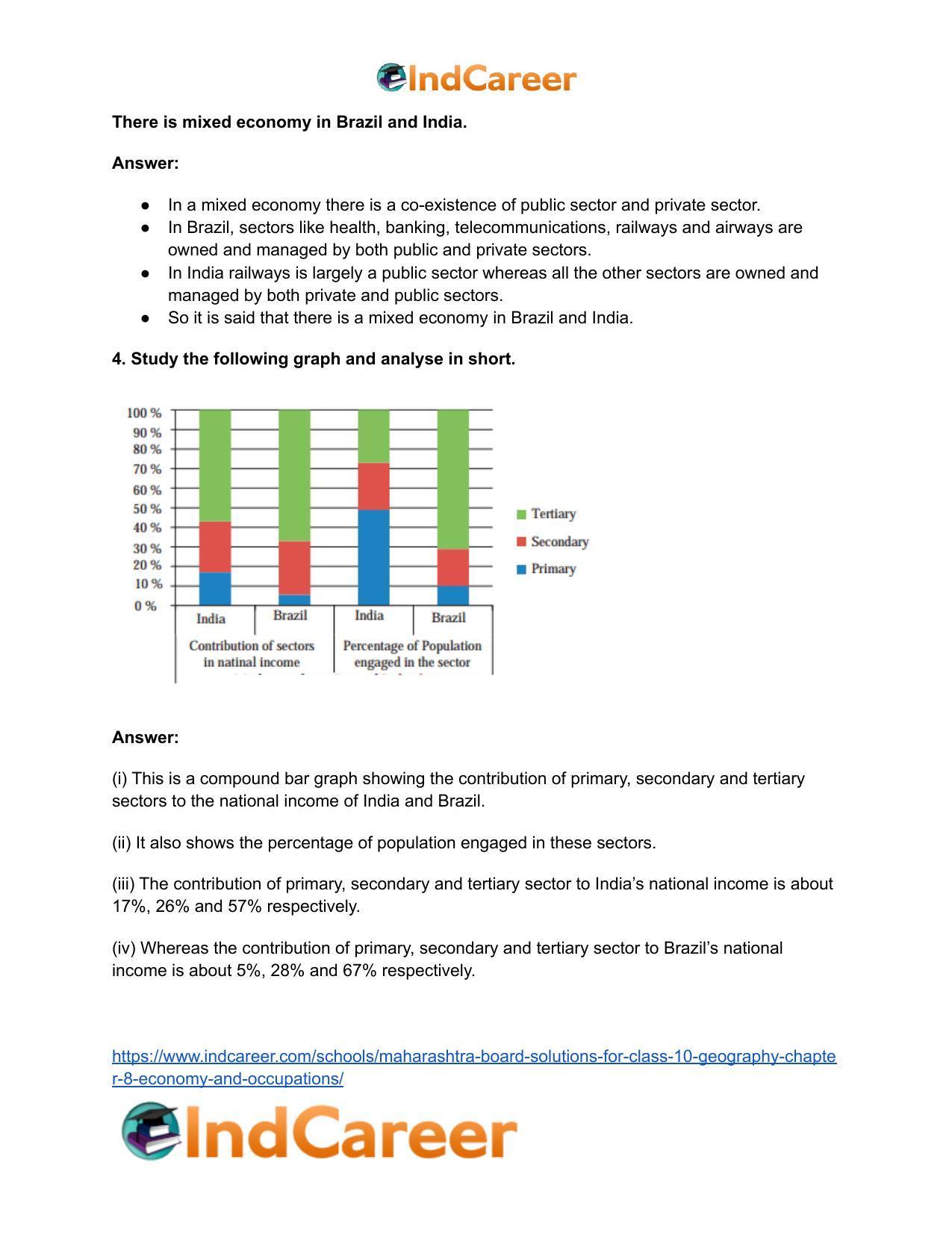 Maharashtra Board Solutions for Class 10- Geography: Chapter 8- Economy and Occupations - Page 5