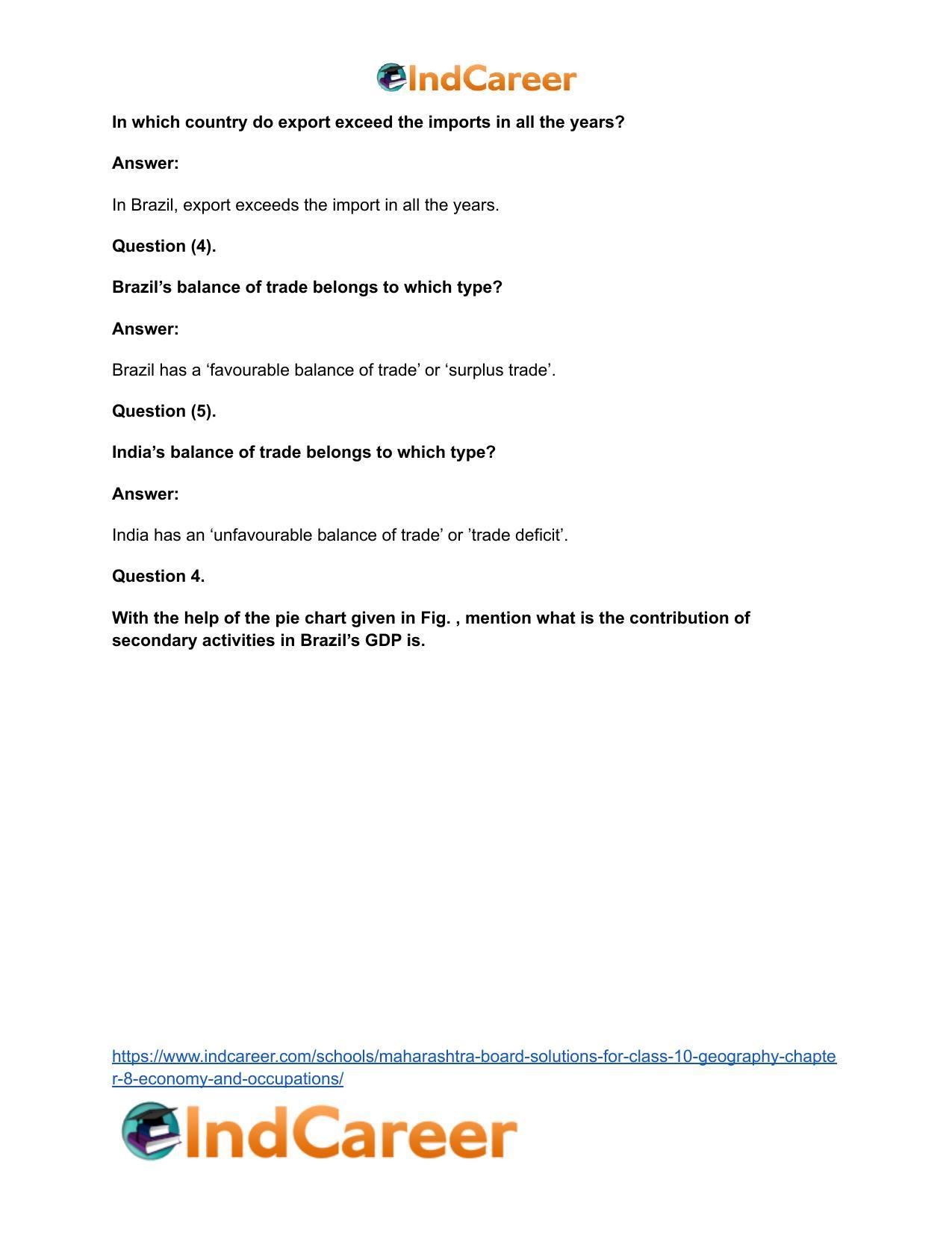 Maharashtra Board Solutions for Class 10- Geography: Chapter 8- Economy and Occupations - Page 11
