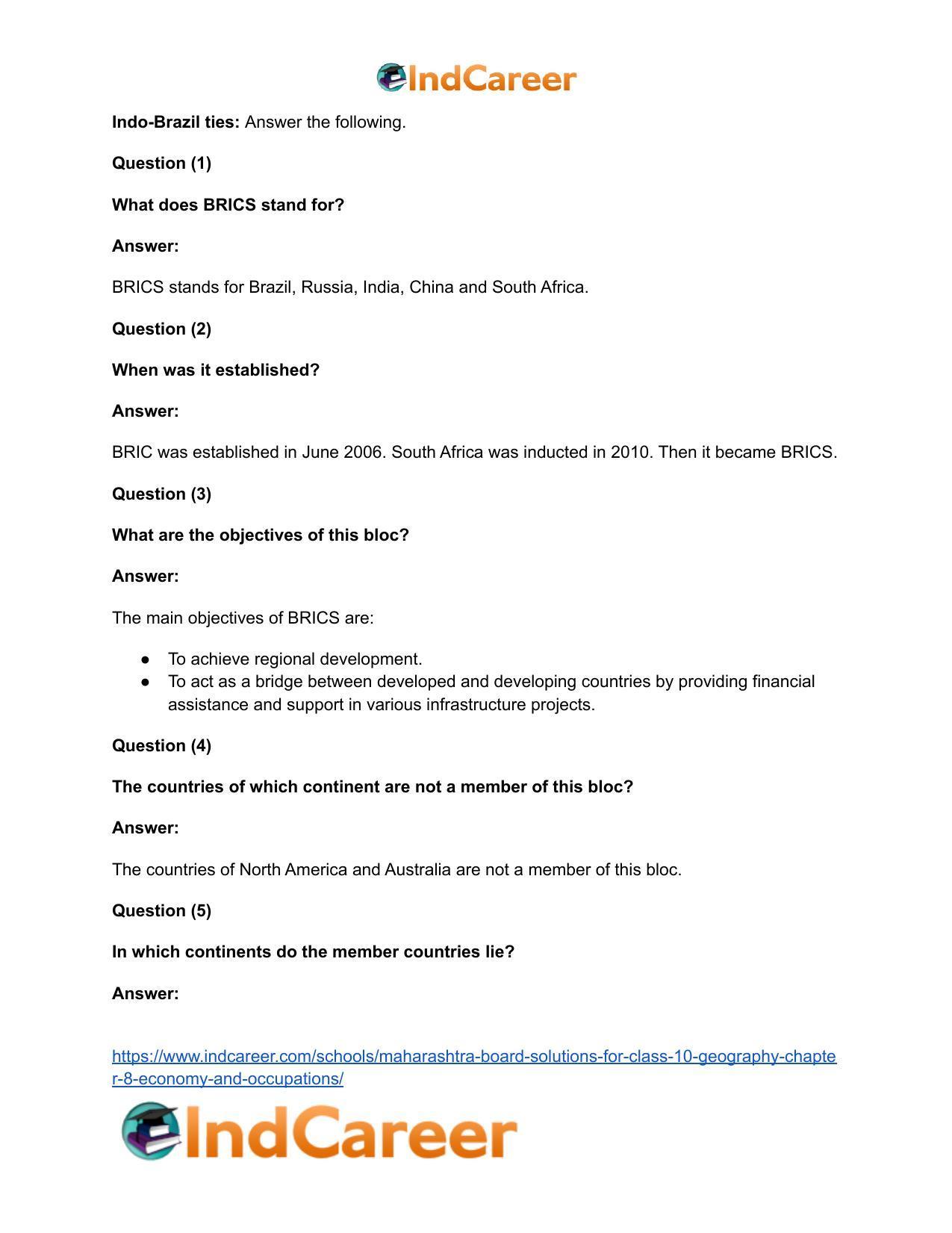 Maharashtra Board Solutions for Class 10- Geography: Chapter 8- Economy and Occupations - Page 25