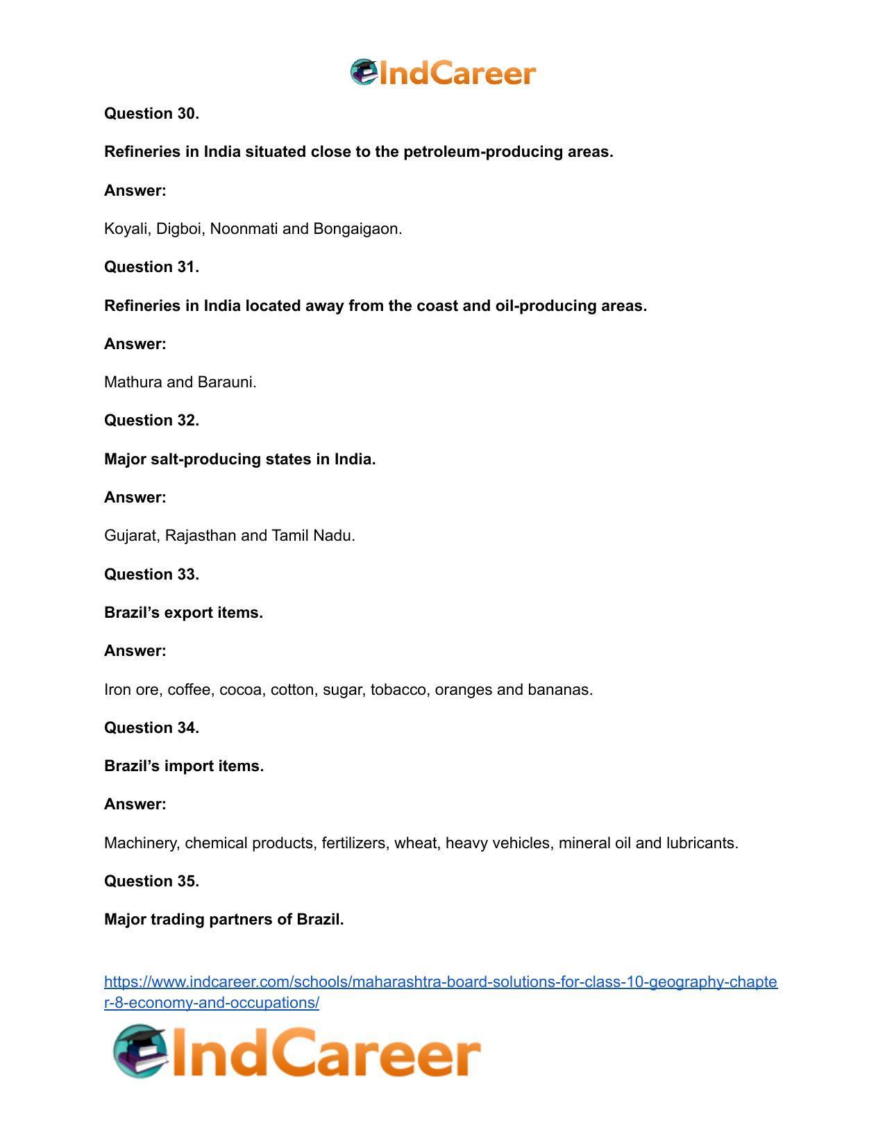 Maharashtra Board Solutions for Class 10- Geography: Chapter 8- Economy and Occupations - Page 53