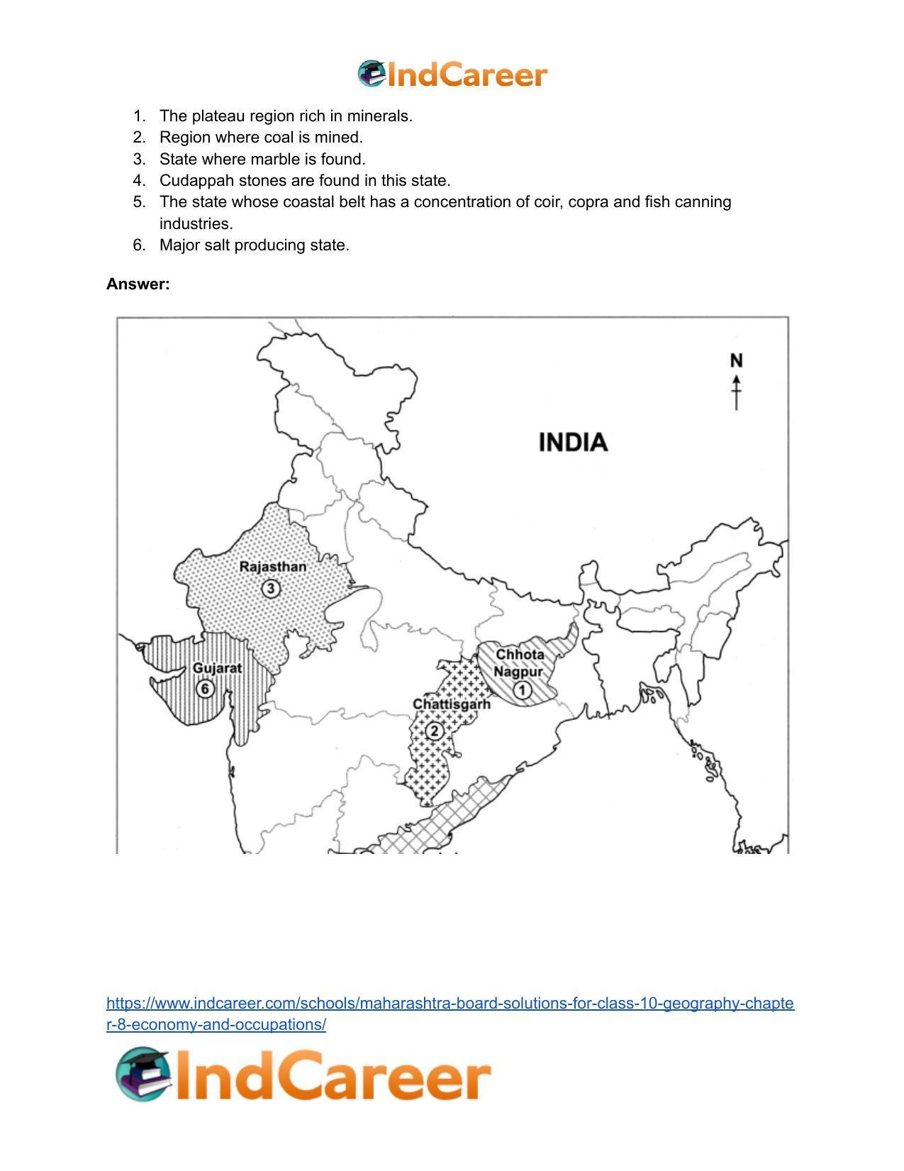 Maharashtra Board Solutions for Class 10- Geography: Chapter 8- Economy and Occupations - Page 57