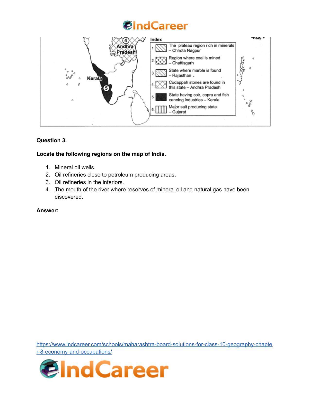 Maharashtra Board Solutions for Class 10- Geography: Chapter 8- Economy and Occupations - Page 58
