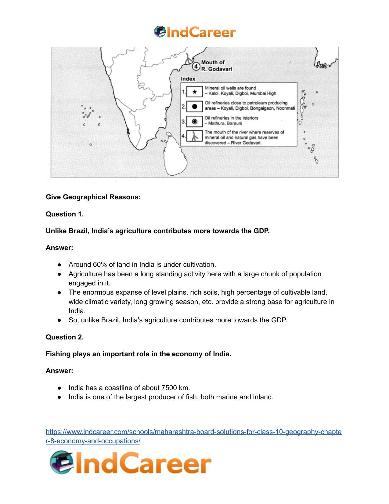 Maharashtra Board Solutions for Class 10- Geography: Chapter 8- Economy and Occupations - Page 60