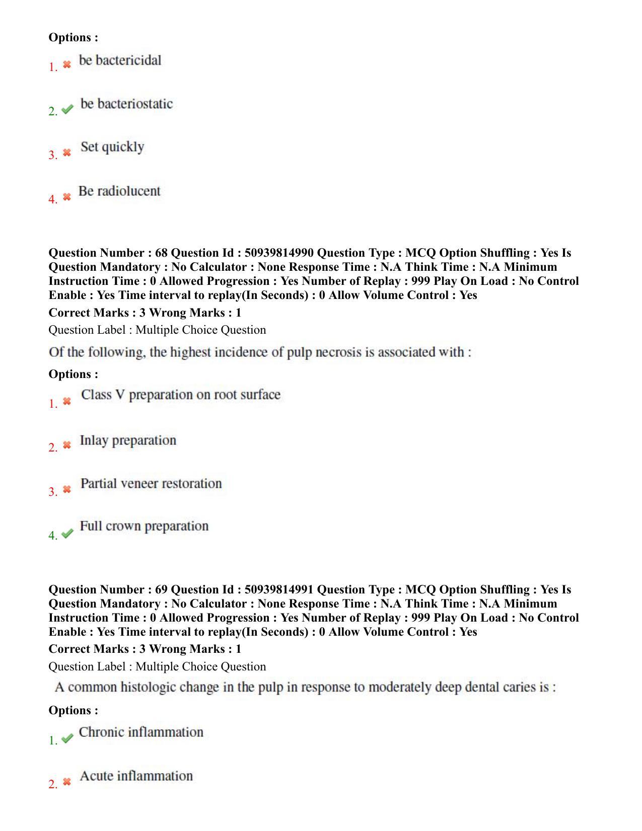 BHU RET Dental Science 2020 Question Paper  - Page 40