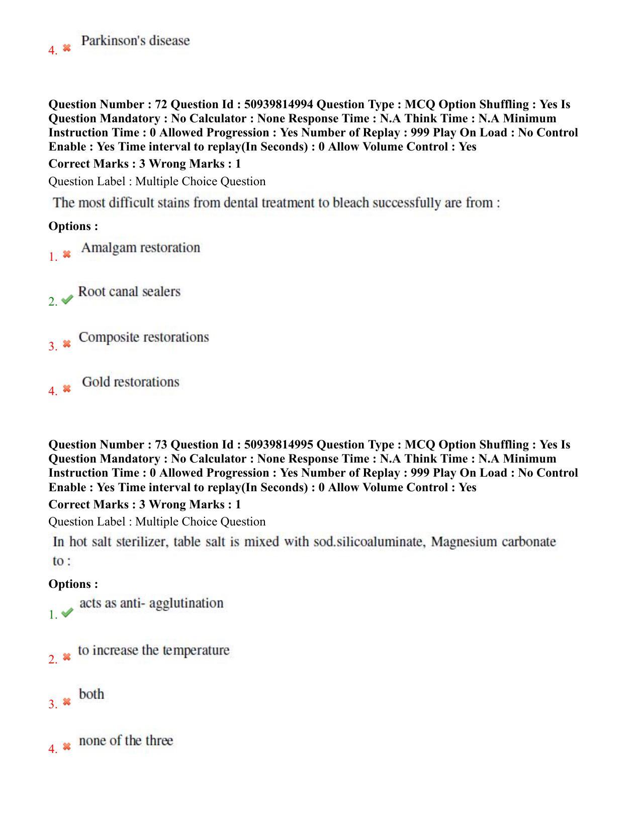 BHU RET Dental Science 2020 Question Paper  - Page 42
