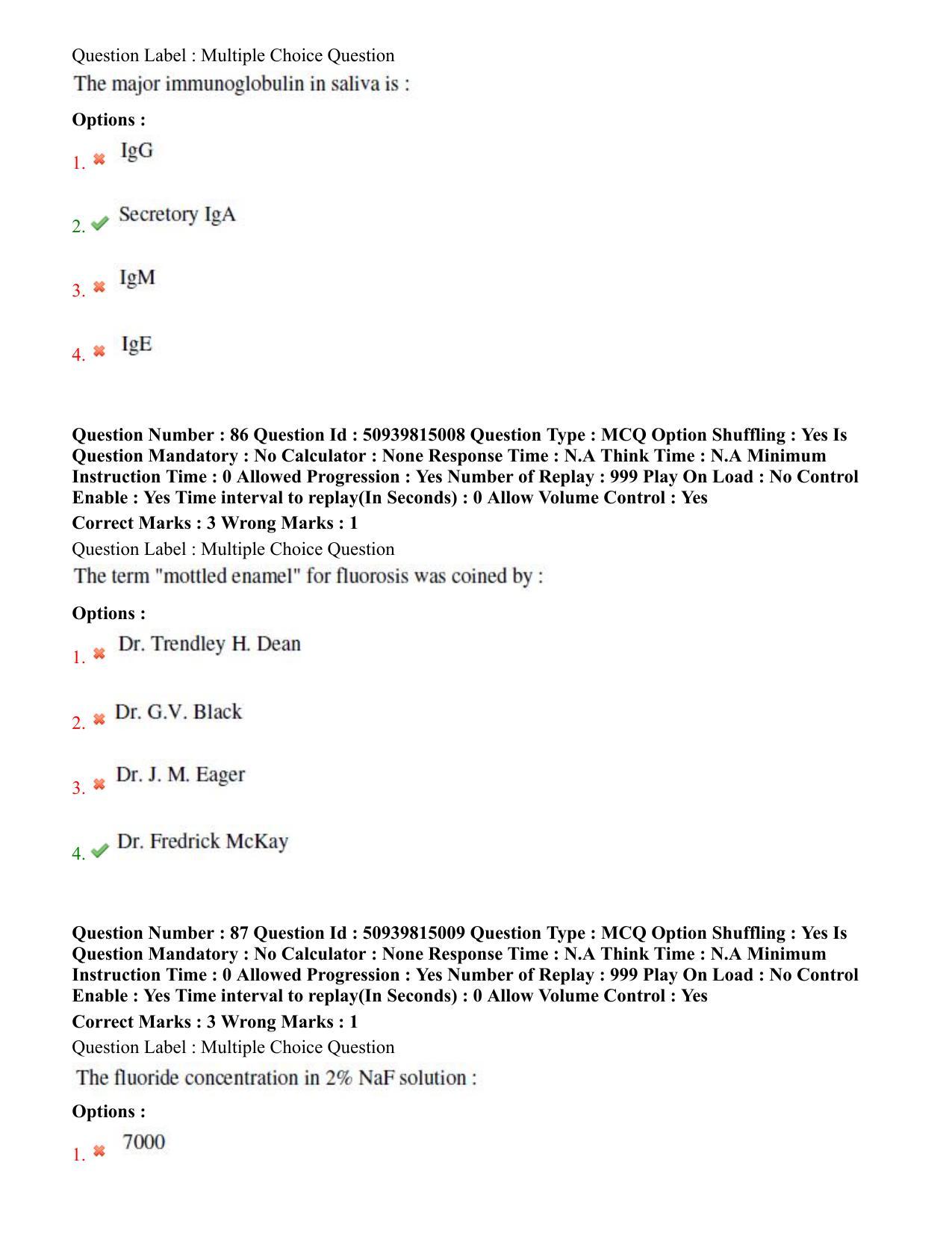 BHU RET Dental Science 2020 Question Paper  - Page 48