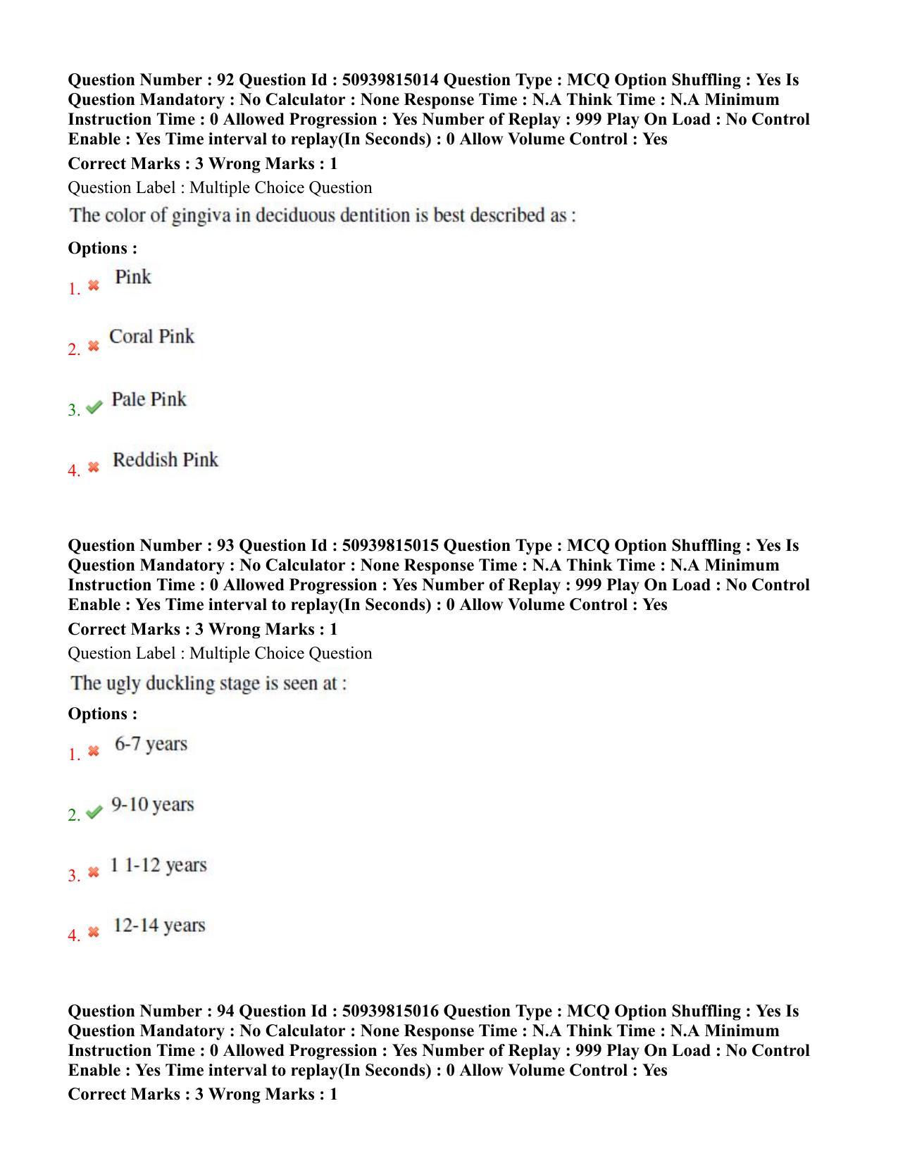 BHU RET Dental Science 2020 Question Paper  - Page 51