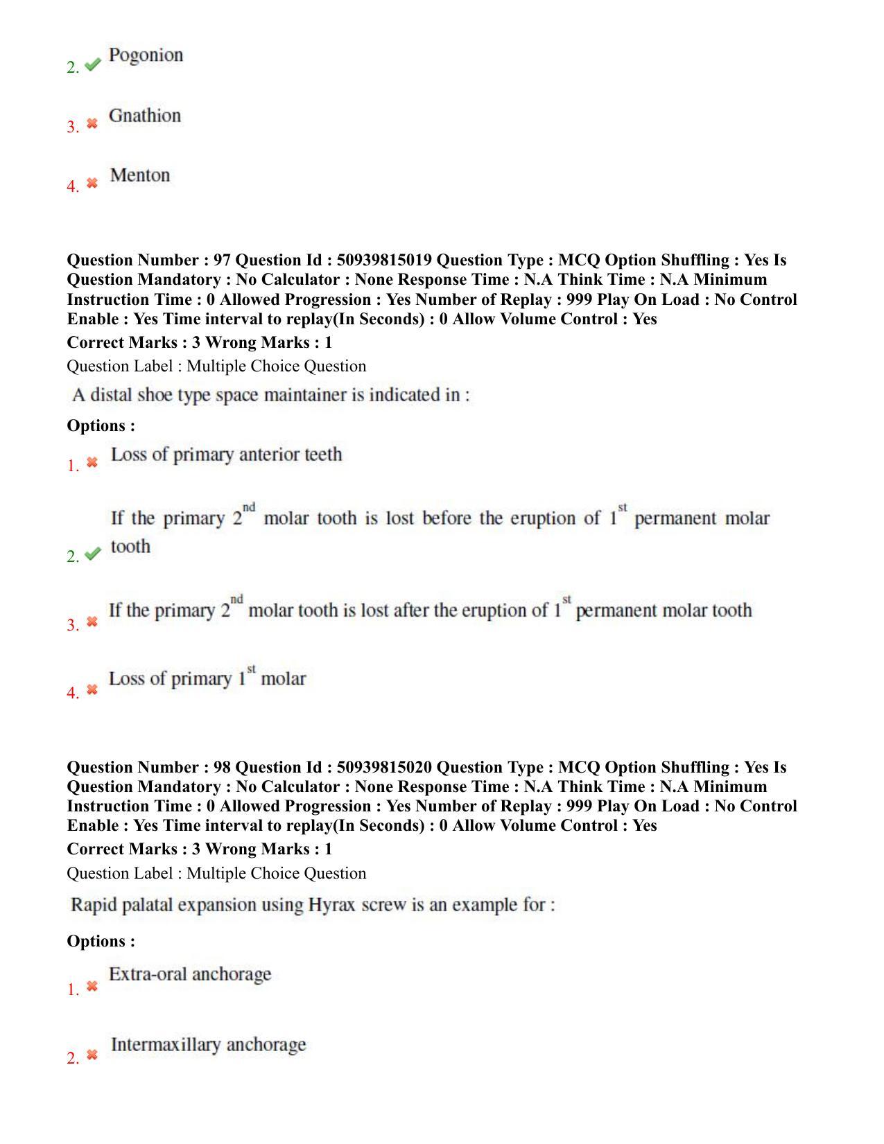 BHU RET Dental Science 2020 Question Paper  - Page 53
