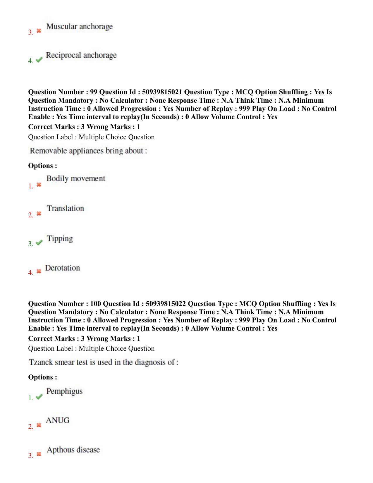 BHU RET Dental Science 2020 Question Paper  - Page 54